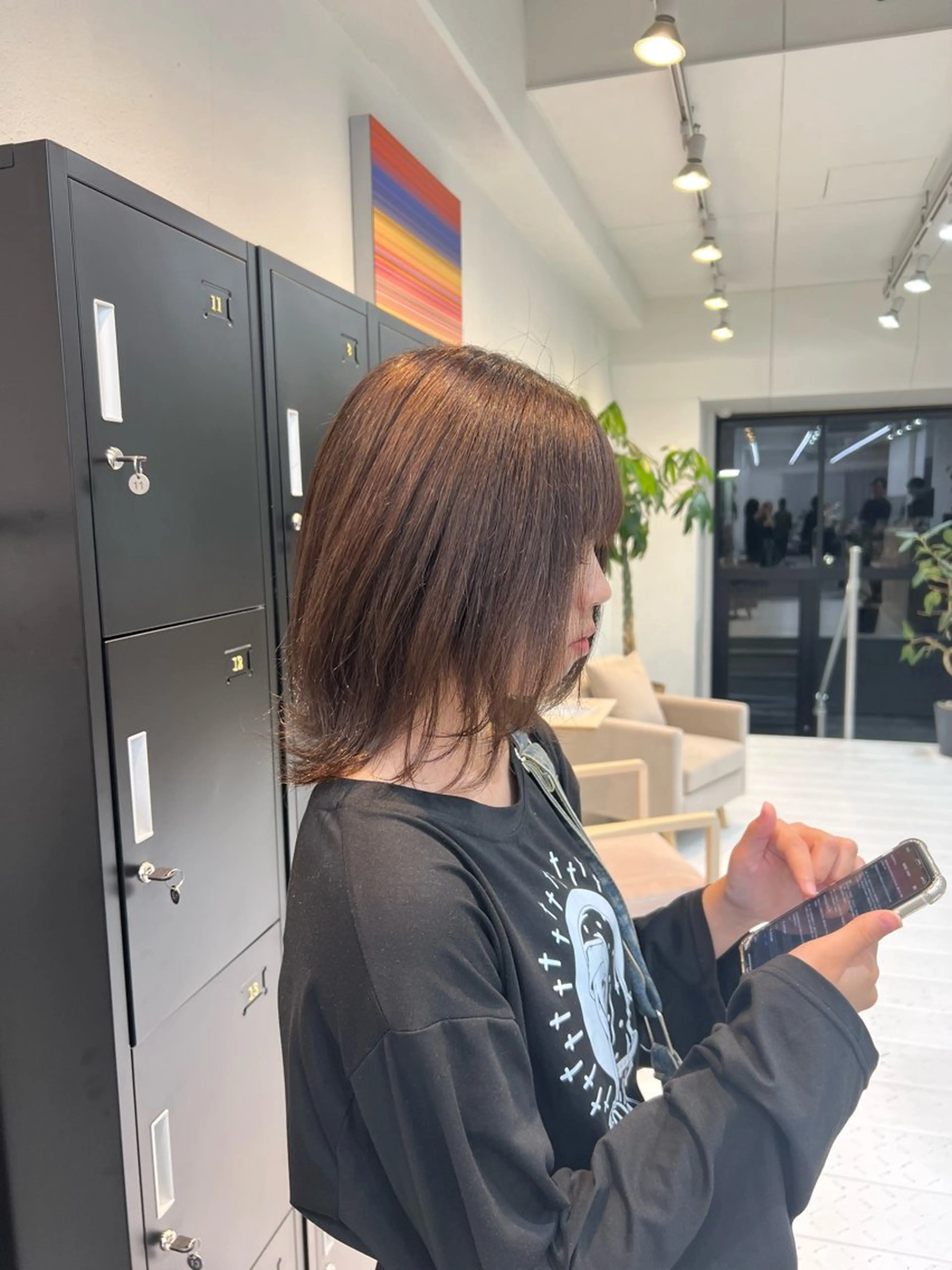 ミディアム カラー ベージュカラー ブラウンカラー 透明感カラー ヘアカラー ブリーチカラー🦋‪ 田中さくらのヘアスタイル