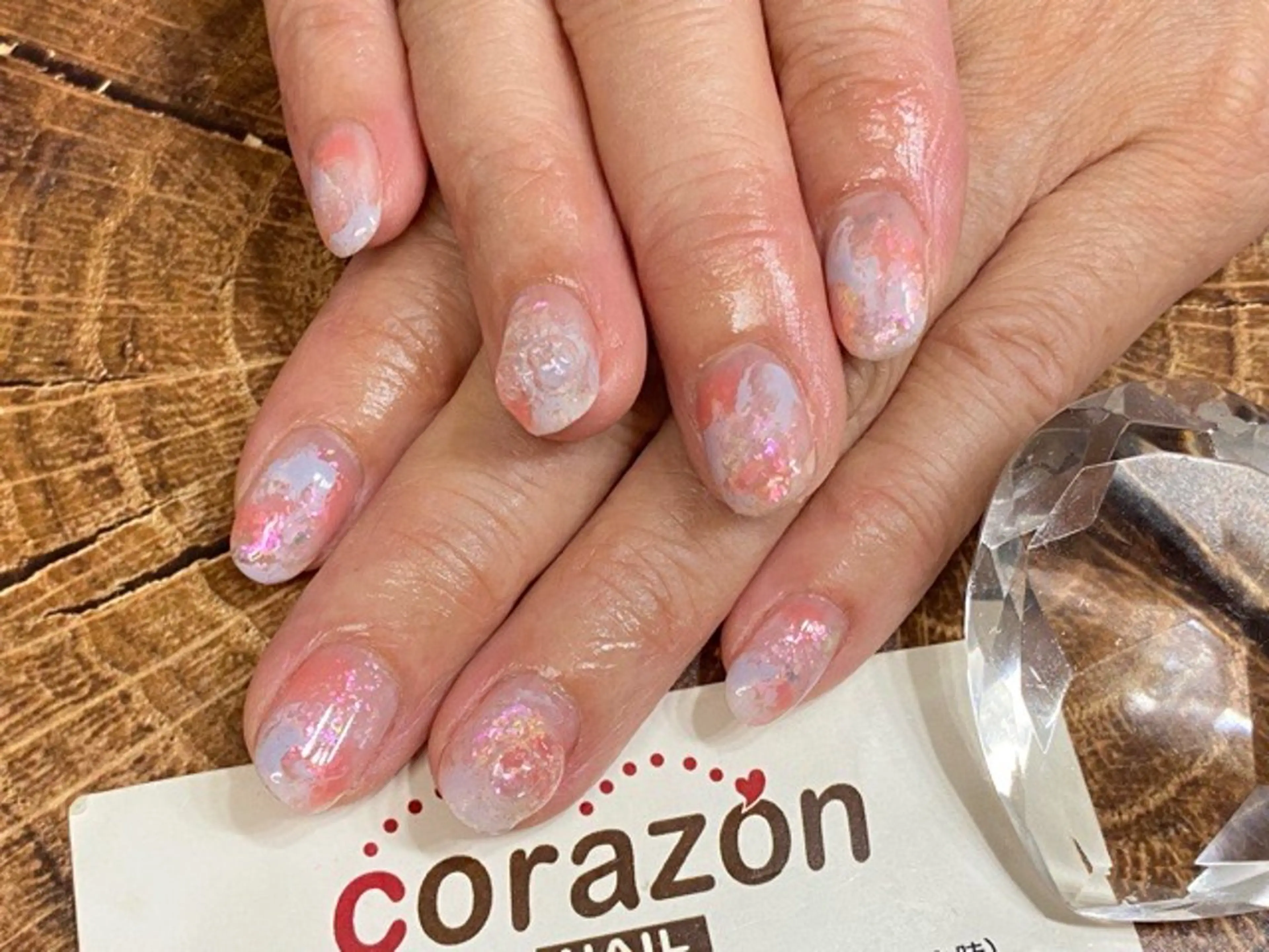 ネイル アートネイル ニュアンスネイル ピンク corazon所属・ネイリスト aicoのネイルデザイン