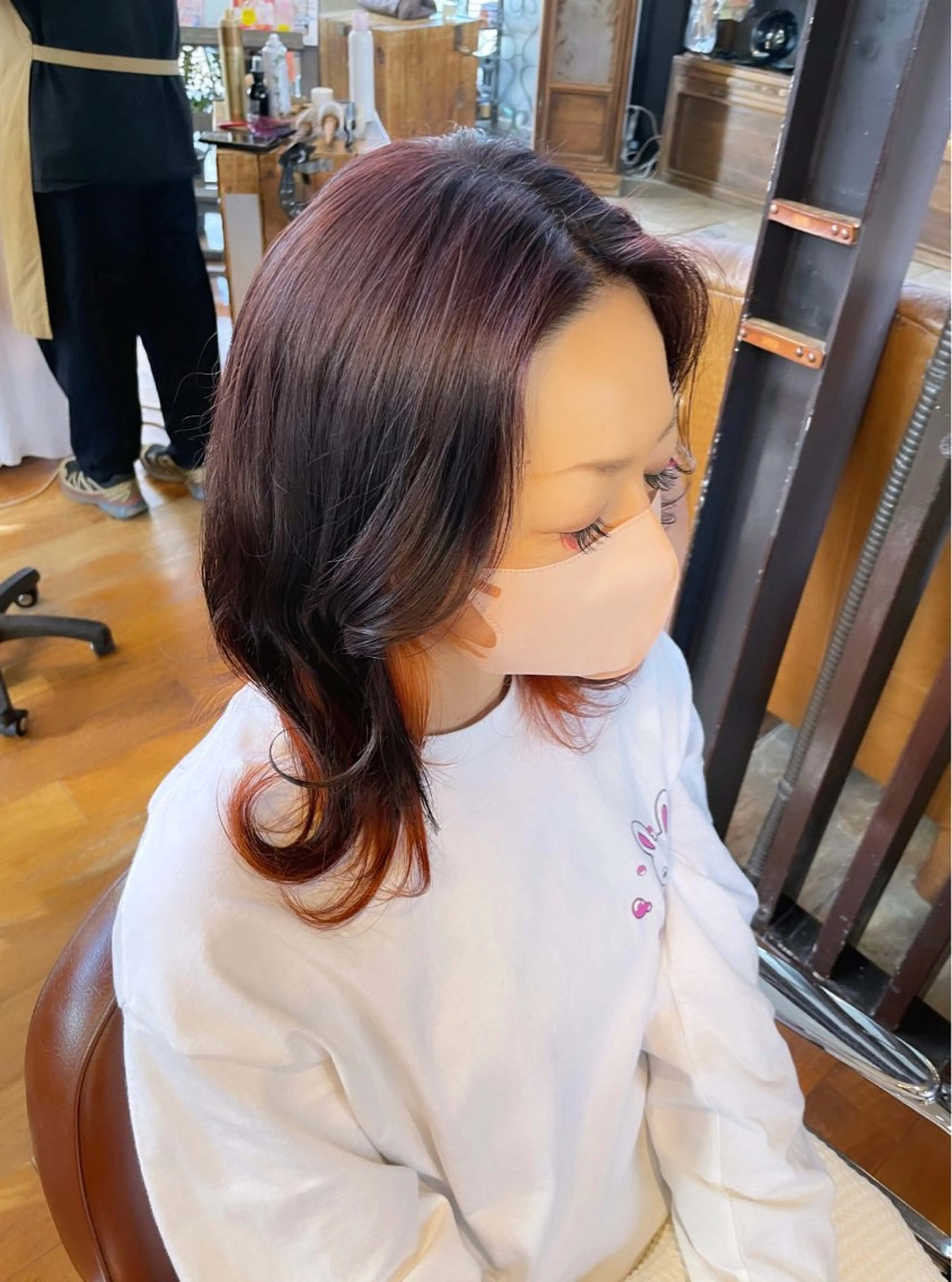 ミディアム カラー オレンジ ayaka |トレンドヘアのヘアスタイル