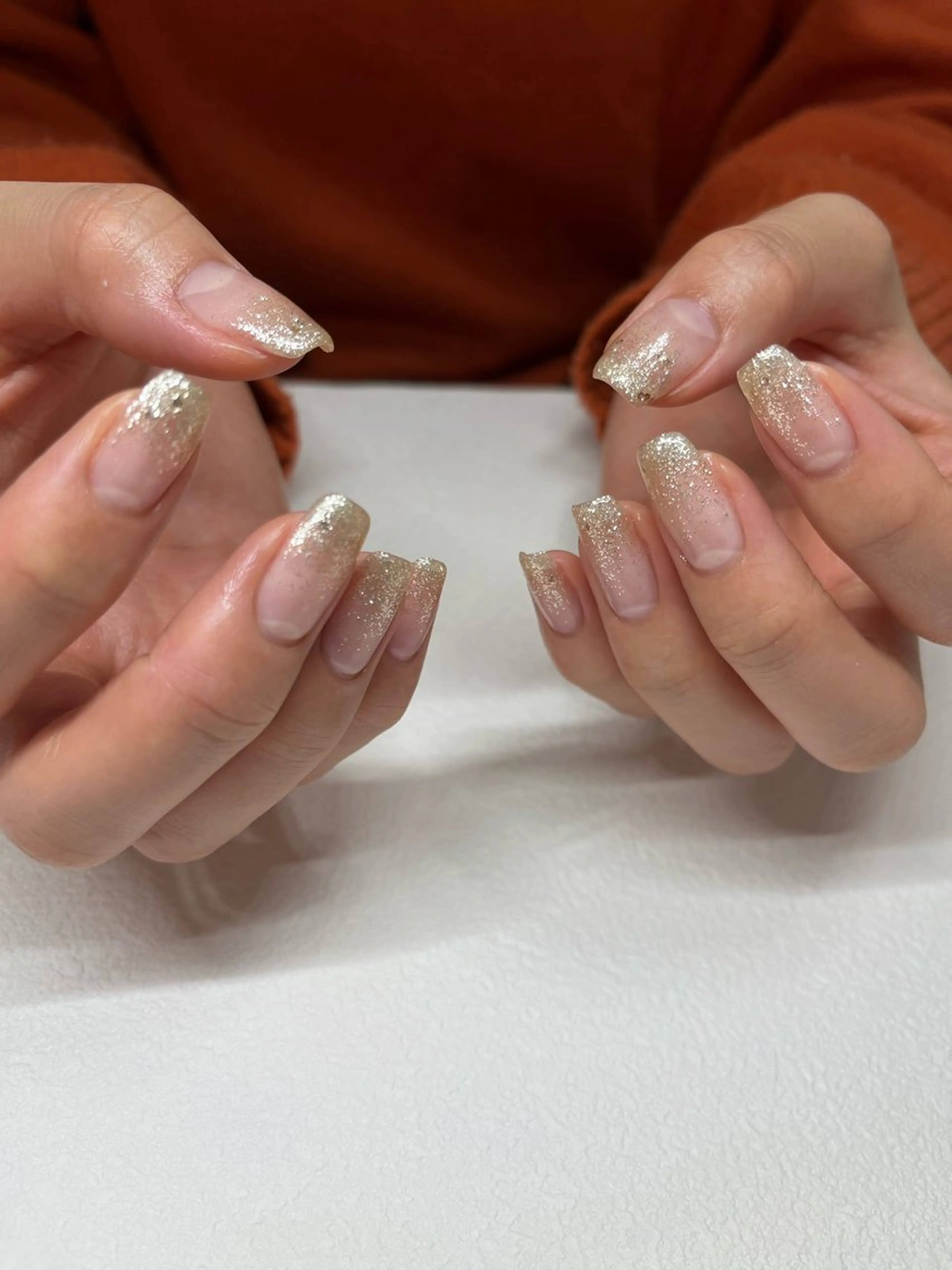 ネイル クリアネイル ゴールド キラキラネイル ラメ(グリッター) HUU.所属・HUU. riko 二俣川のネイルデザイン
