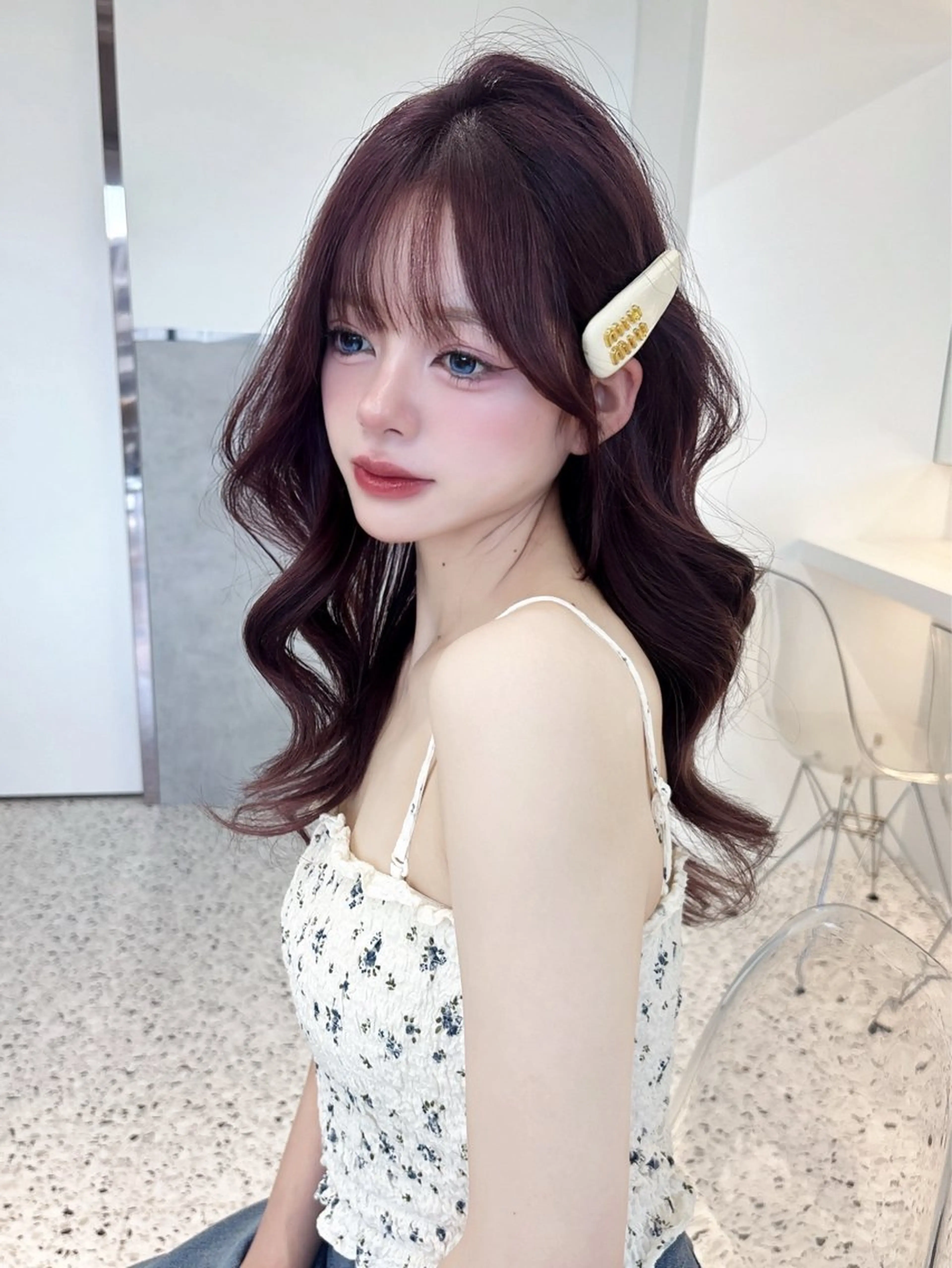 セミロング 髪質改善×韓国ヘアサロン Role 博多【ロール】所属・yui🎀ブリーチ なしWカラー／博多のヘアスタイル