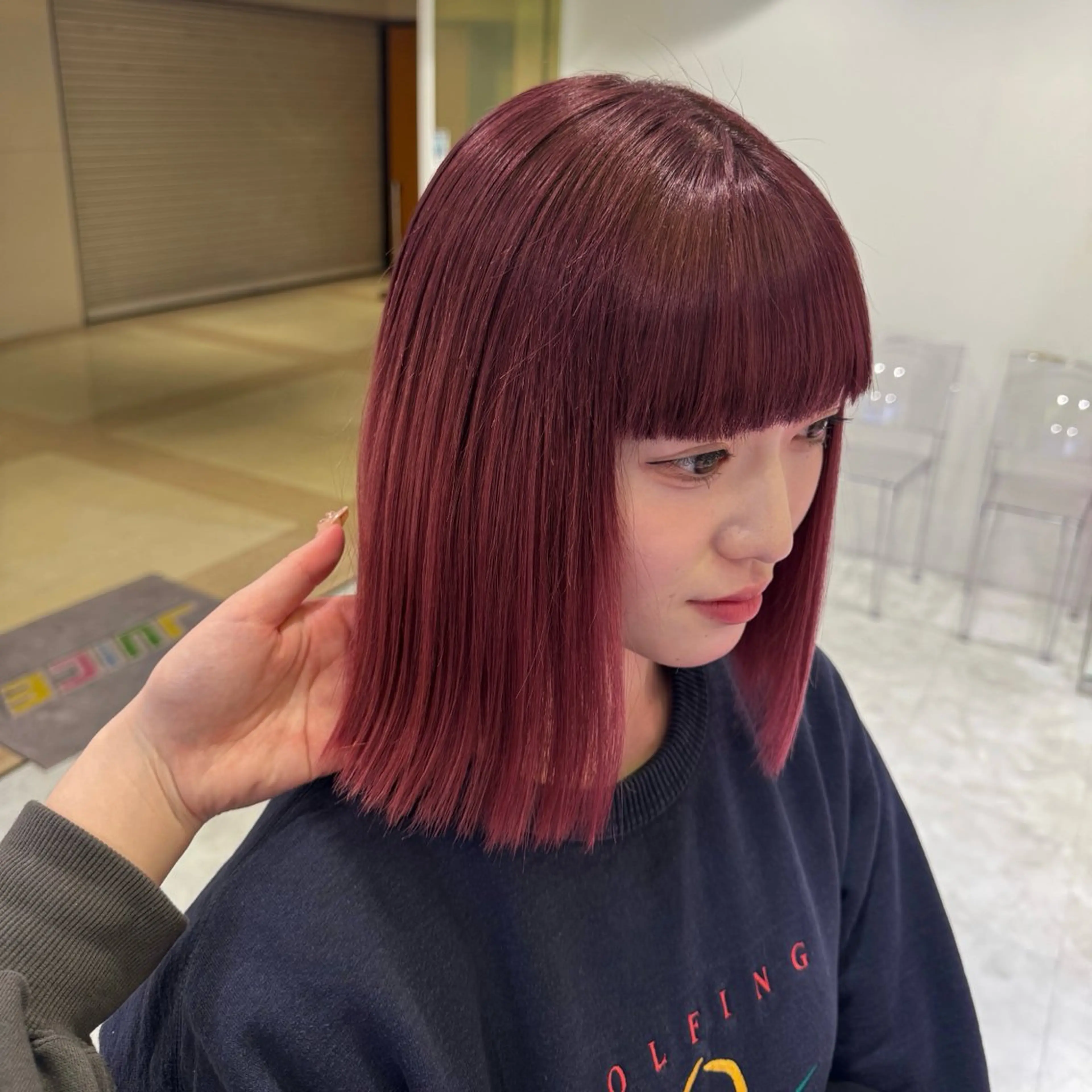 ミディアム モテガーリー🎀ピン クヘア/SHIONEのヘアスタイル