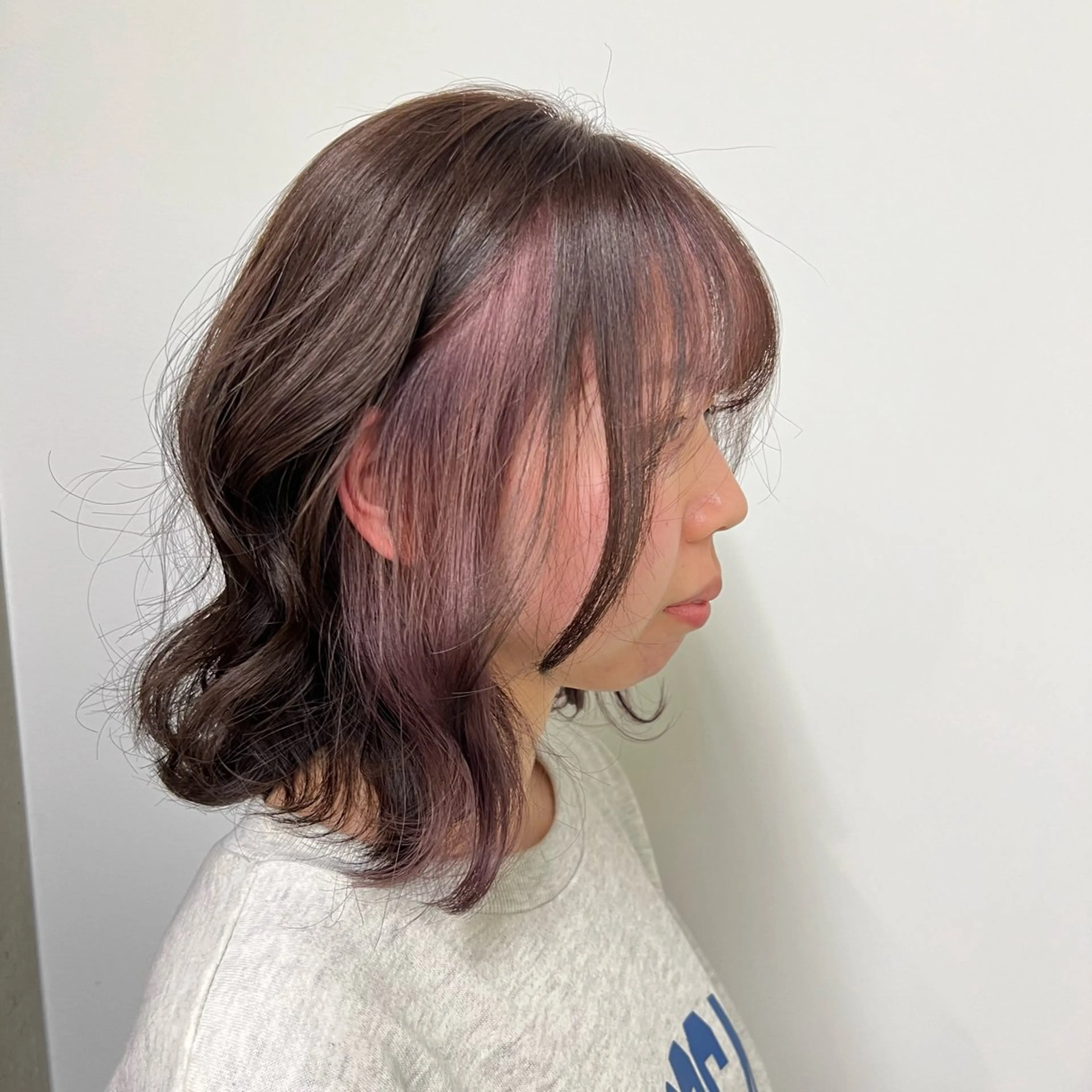 ショート ピンクラベンダー 土田かほ/当日可🎀 透明感カラー🍃のヘアスタイル