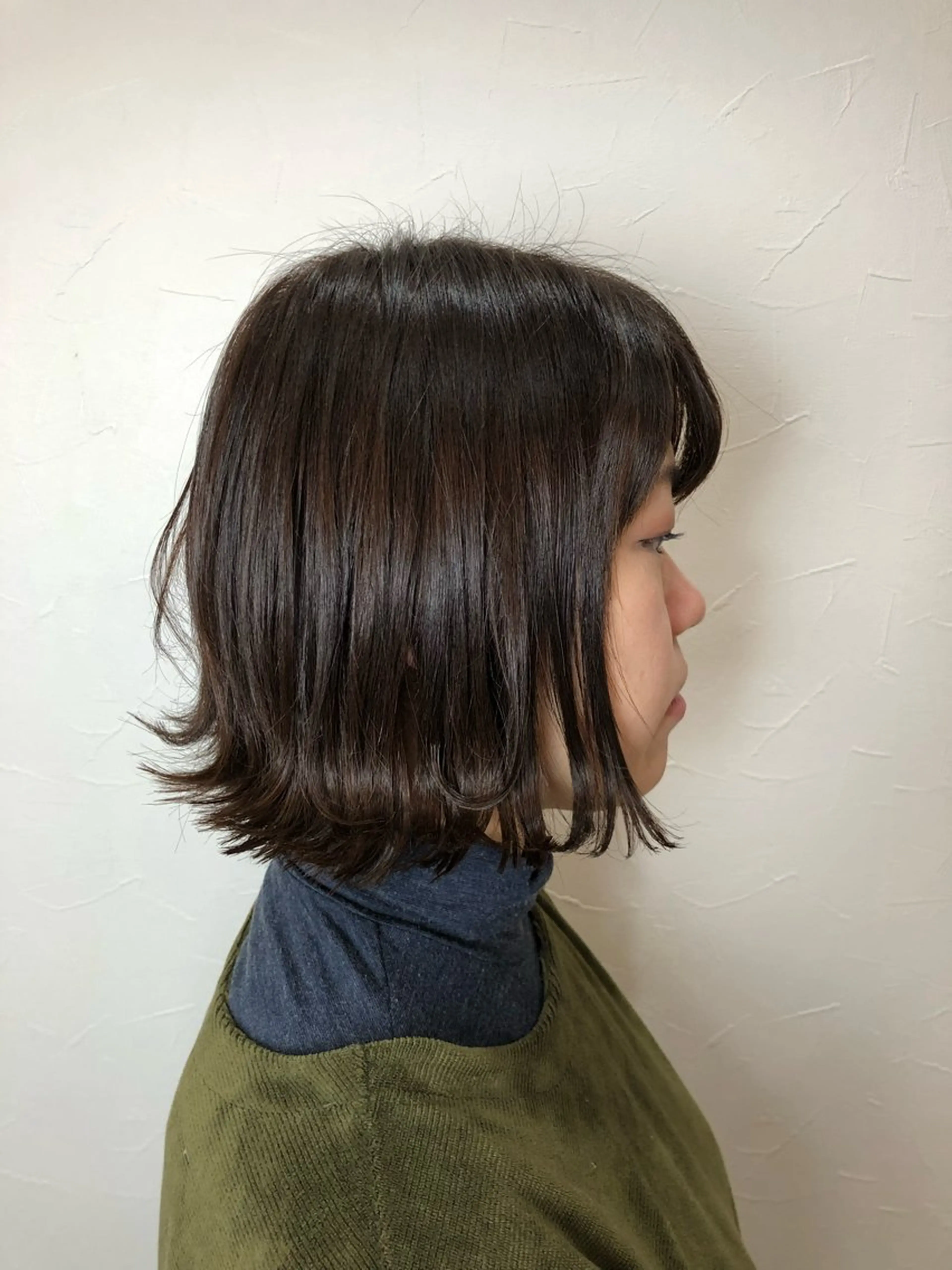 ミディアム 外ハネヘア 縮毛矯正&髪質改善/ きょうの🐺のヘアスタイル