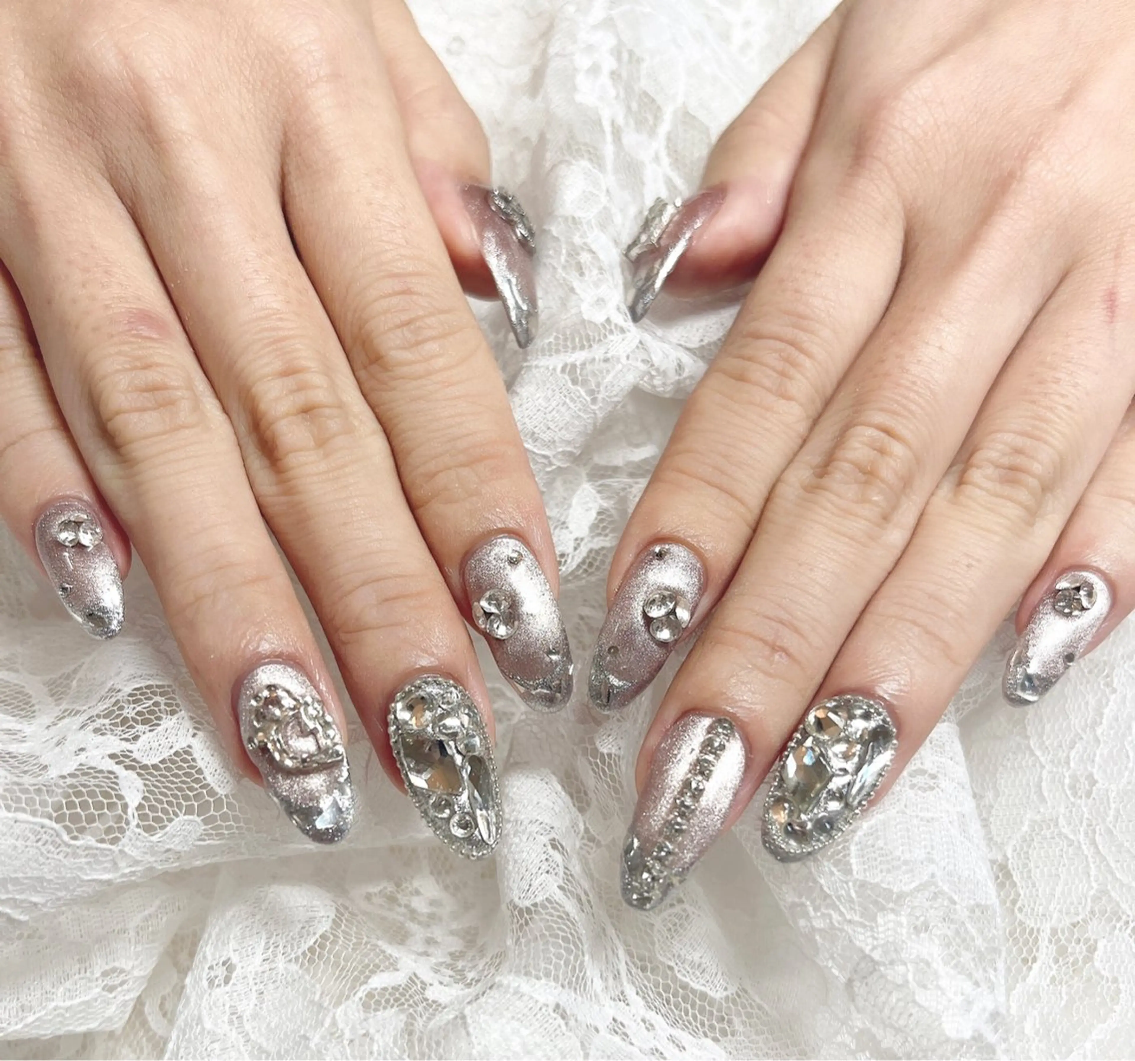 ネイル フレンチネイル ガラスフレンチ マグネットネイル Nail Salon Elpis所属・Nail Salon Elpisのネイルデザイン