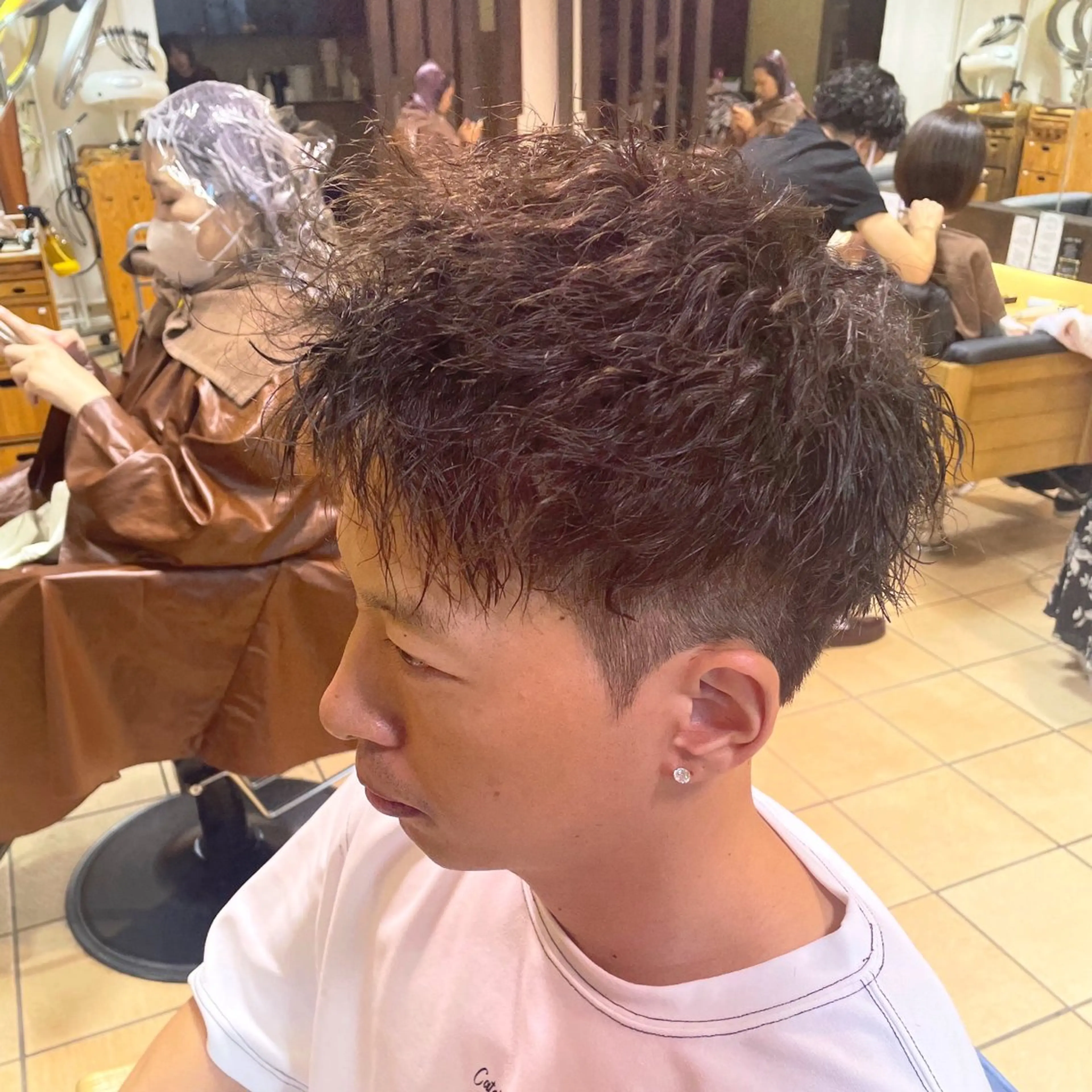 ショート パーマ メンズ カット パーマ すげ さやかのヘアスタイル