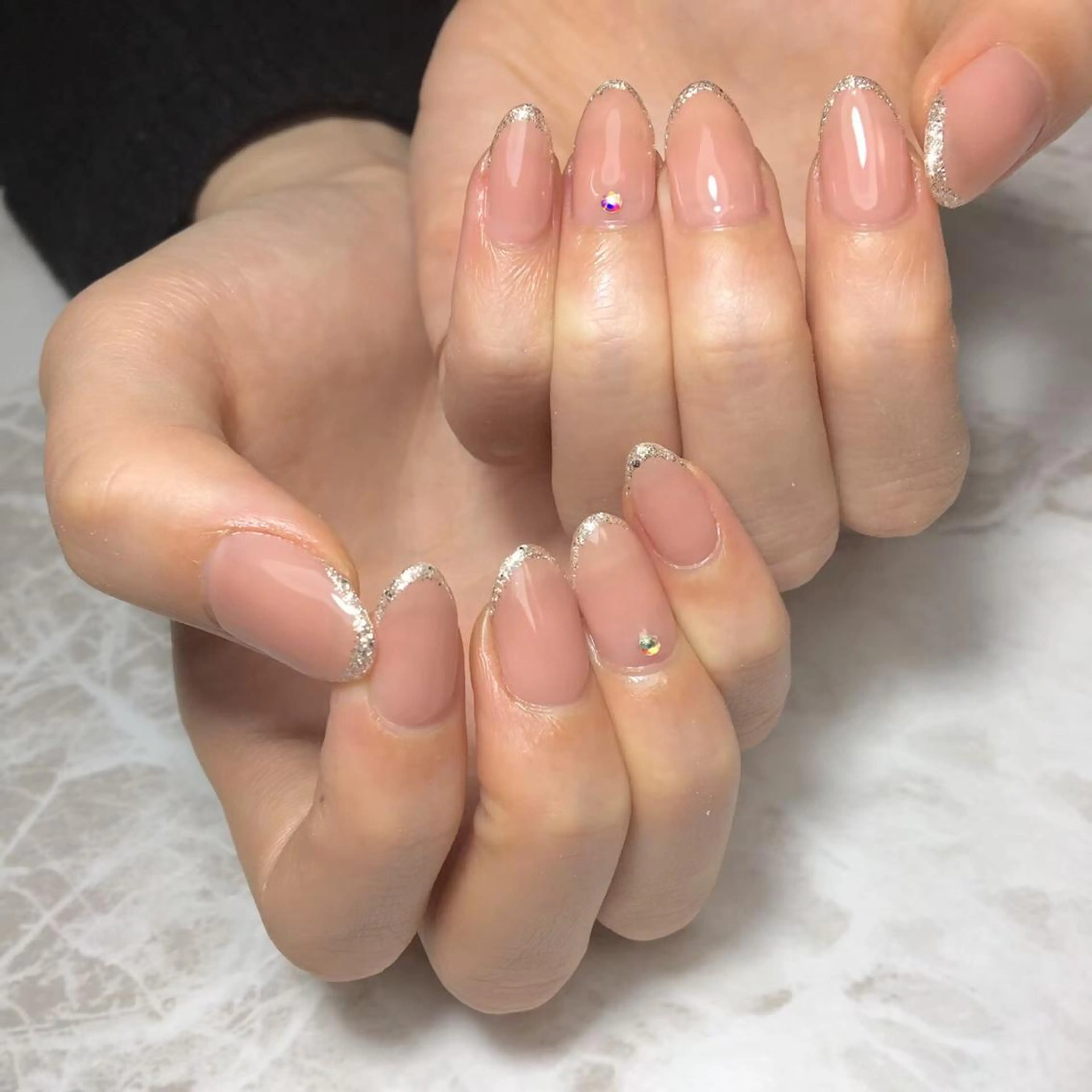 ネイル ラメ(グリッター) ストーンネイル ハンドネイル Lee.nail ハルカのネイルデザイン