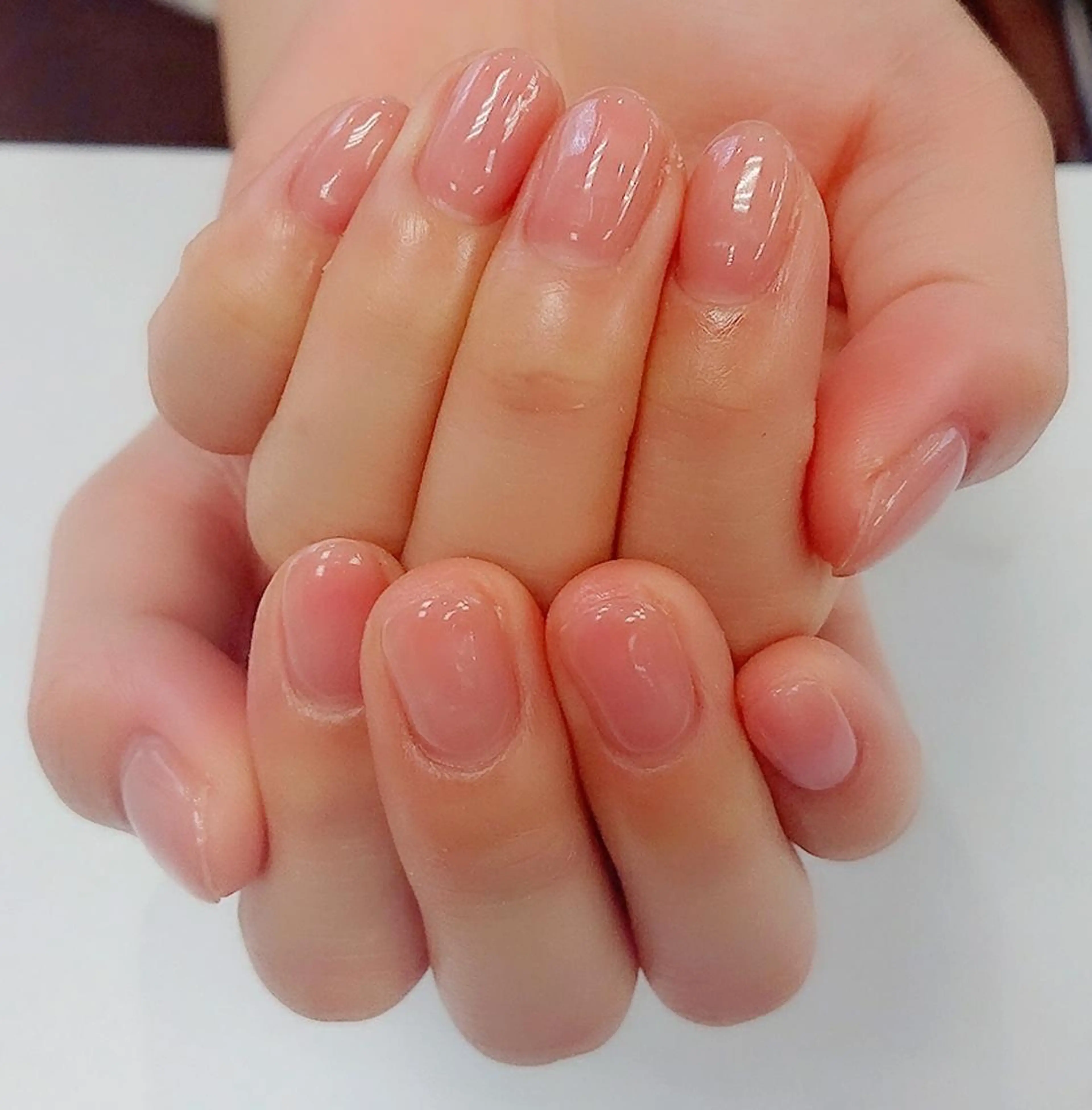 ネイル クリアネイル ピンク 🍒当日もOK🍒 𝑳𝑼𝑵𝑨花井のネイルデザイン