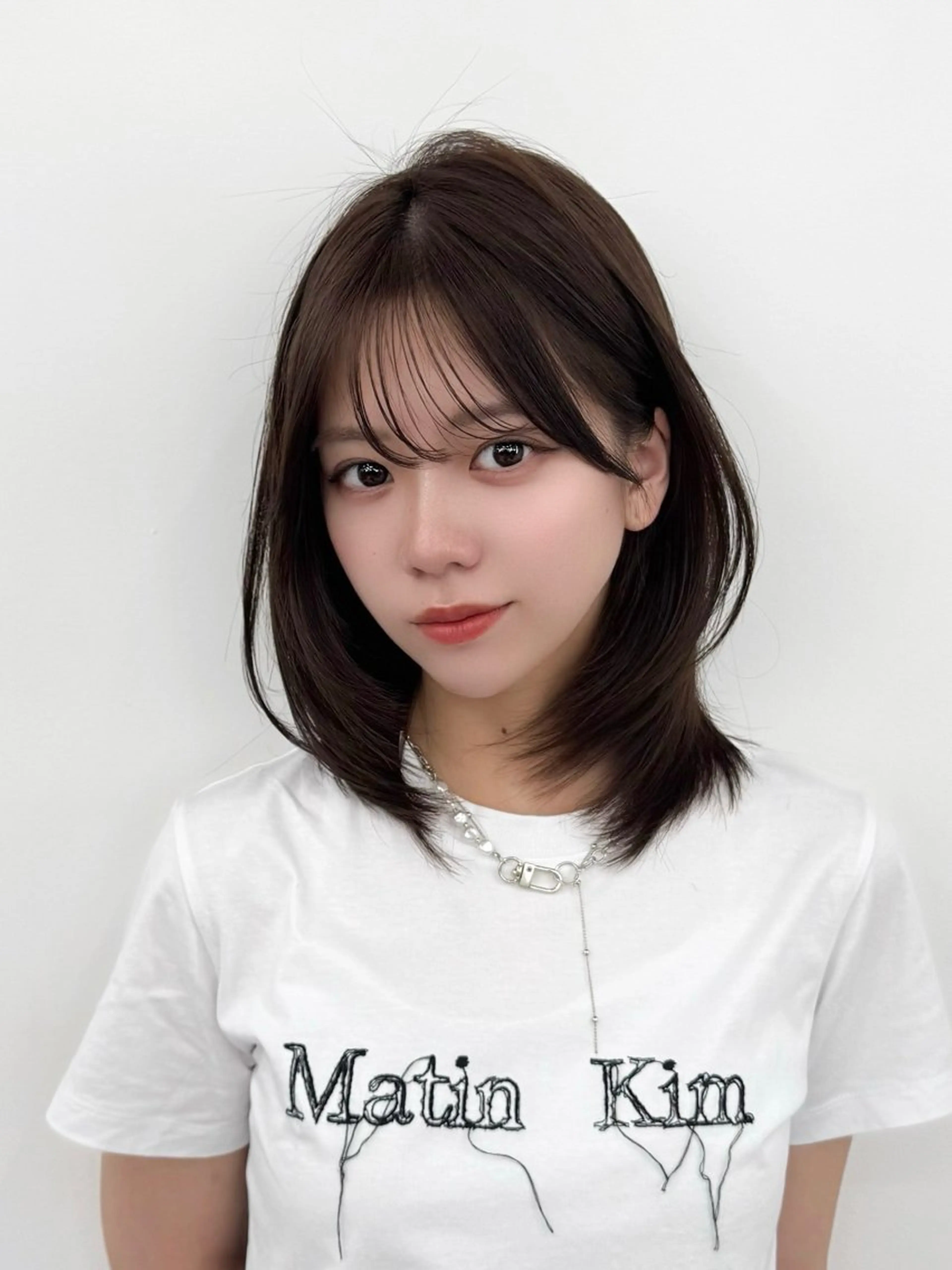 ミディアム カラー ヘアアレンジ カット ヘアカラー トリートメント 最小顔周りカット/ くびれヘア/窪田洸希のヘアスタイル