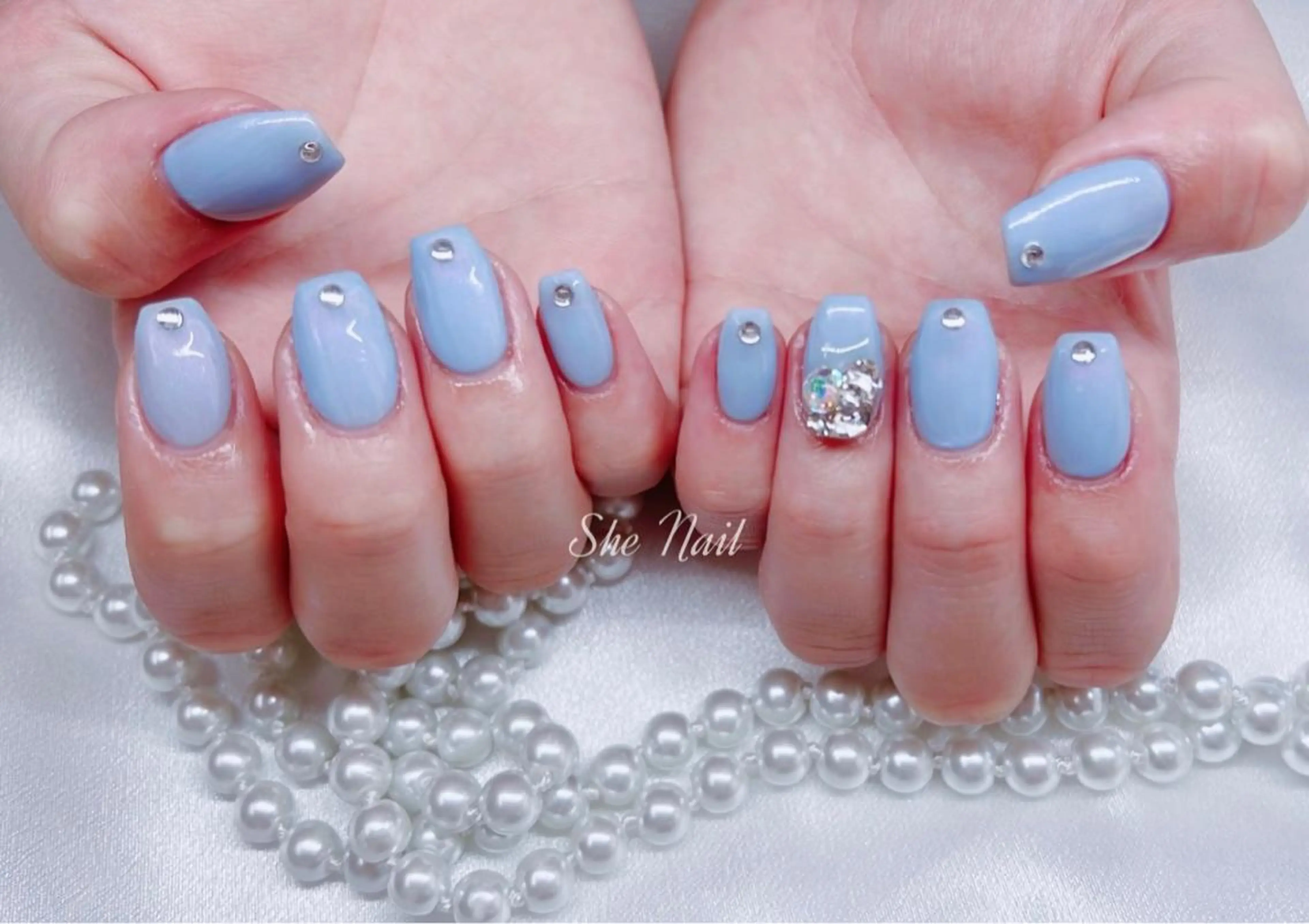 ネイル チークネイル 長さ出し フレンチネイル マグネットネイル 持ち込み ハンドネイル She   Nail所属・ISA_ BELLAのネイルデザイン