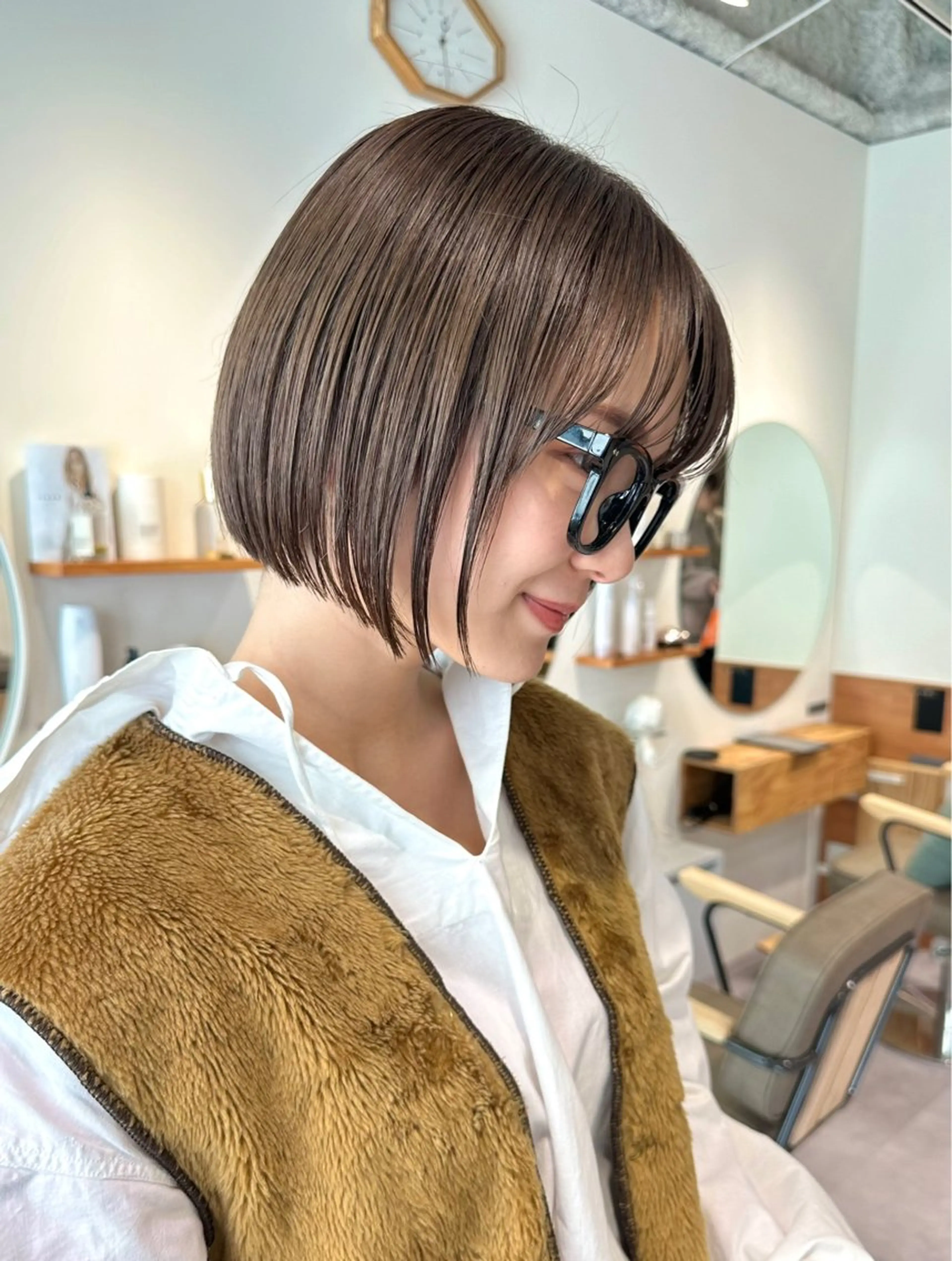 ショート カット ヘアカラー トリートメント GO TODAY原宿Lux所属・ボブ/暖色カラー/ 縮毛矯正/岸本恭明のヘアスタイル