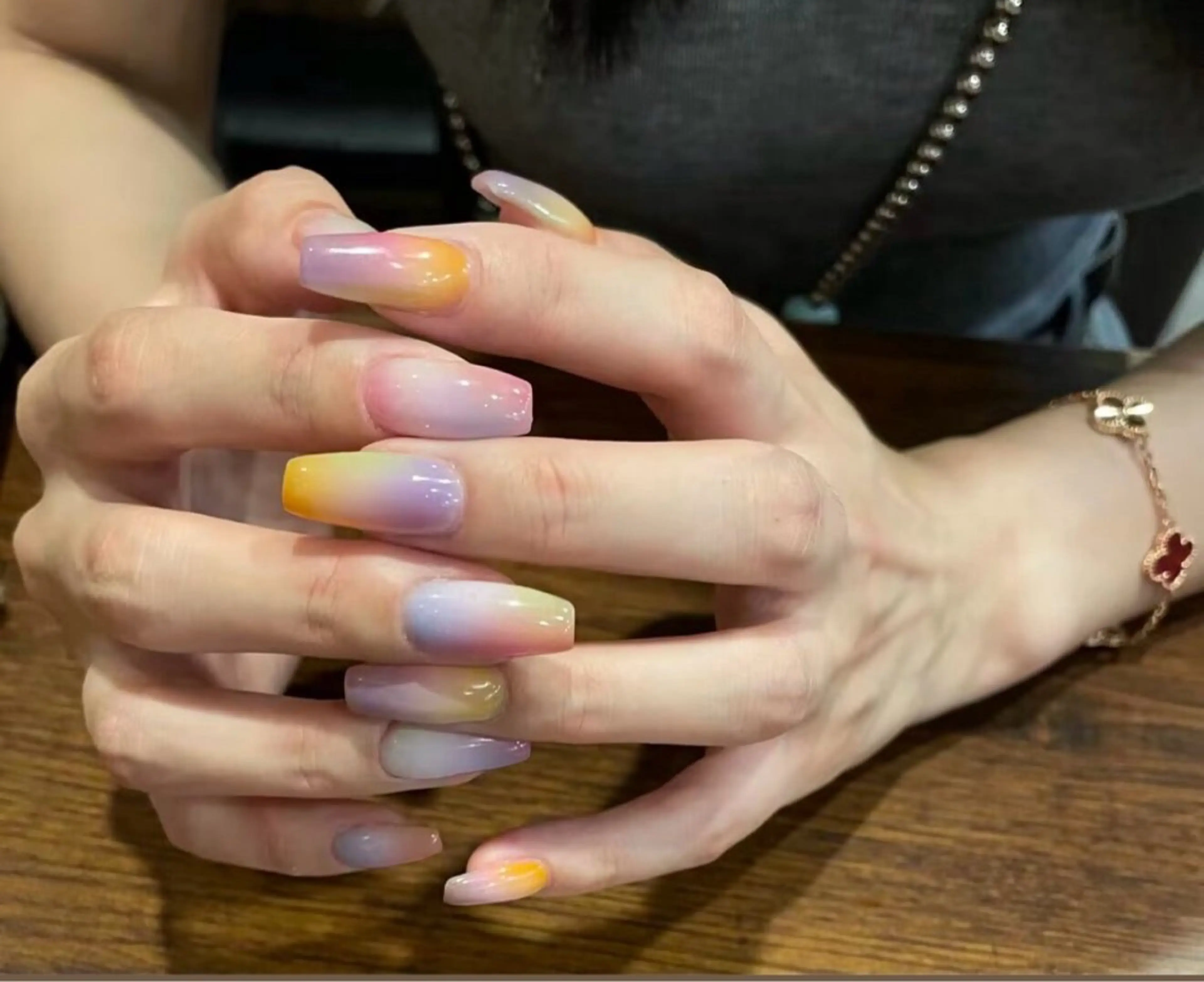 ネイル アートネイル オーロラネイル チークネイル フレンチネイル ガラスフレンチ 🎀🎀YooLi Nail Salonのネイルデザイン
