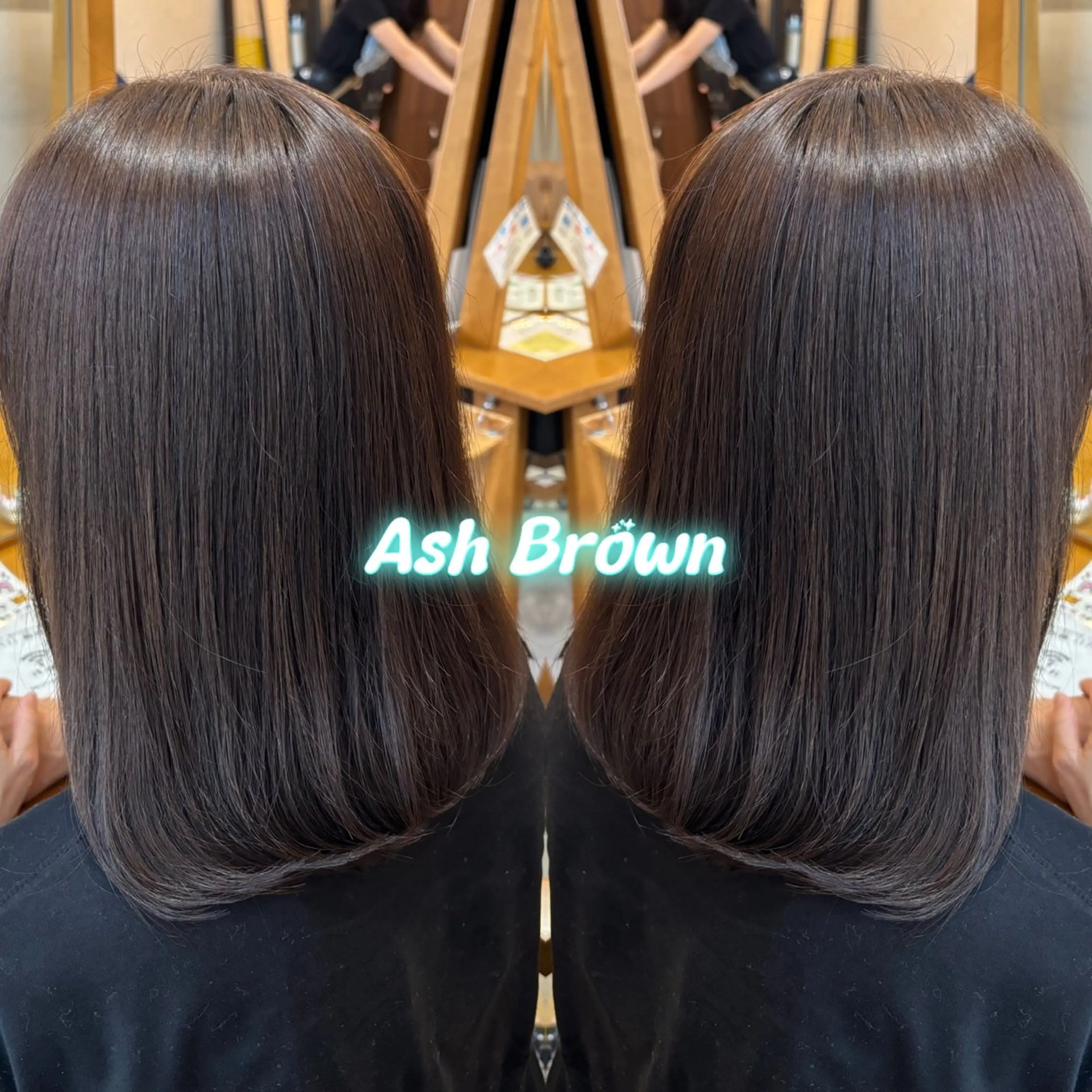 ミディアム カラー アッシュ アッシュブラウン ブラウンカラー 透明感カラー ヘアカラー トリートメント 透明感/暖色カラー/ ヘアアレンジ/Meiのヘアスタイル