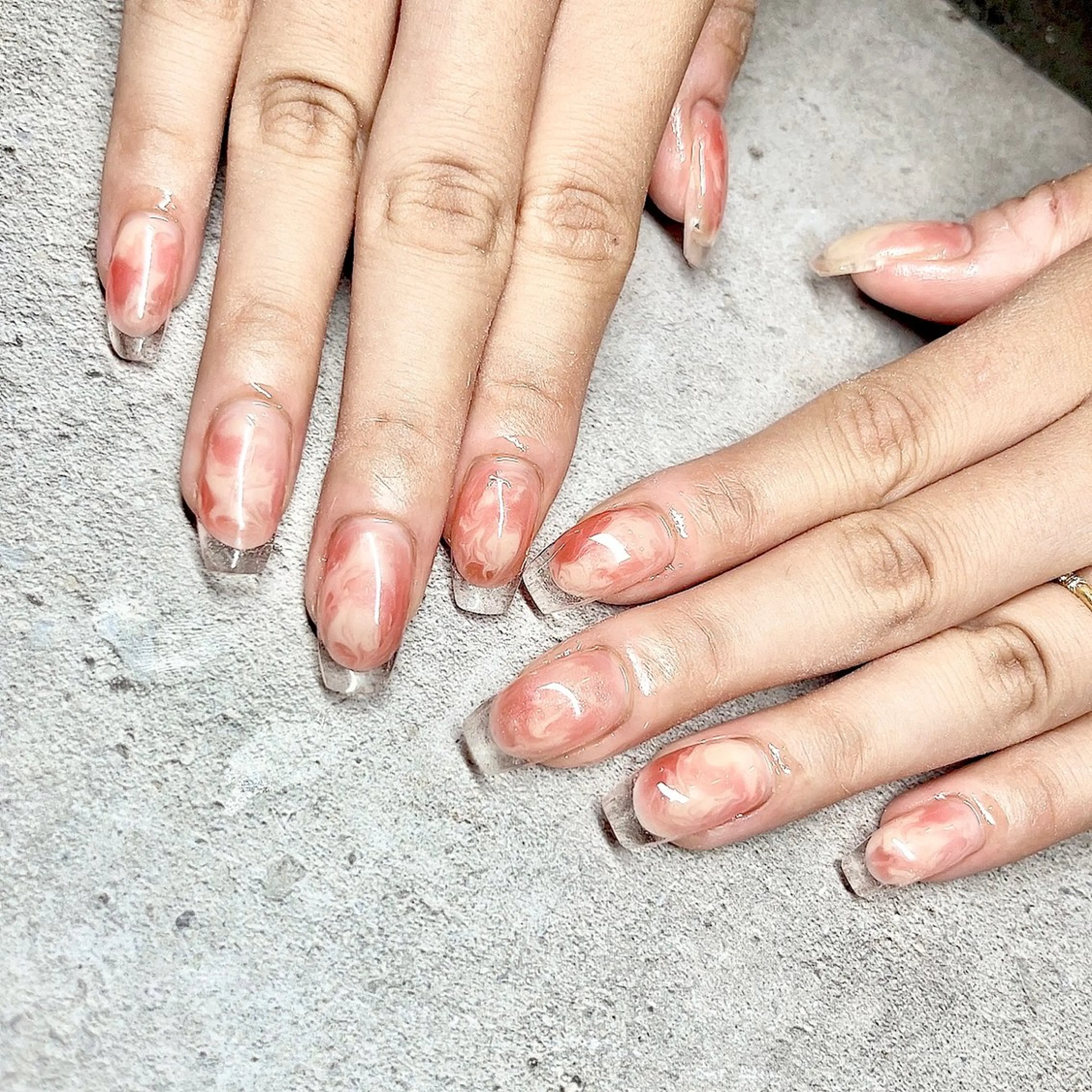 ネイル クリアネイル フレンチネイル ジェルネイル ハードジェル スカルプネイル しば まなみのネイルデザイン