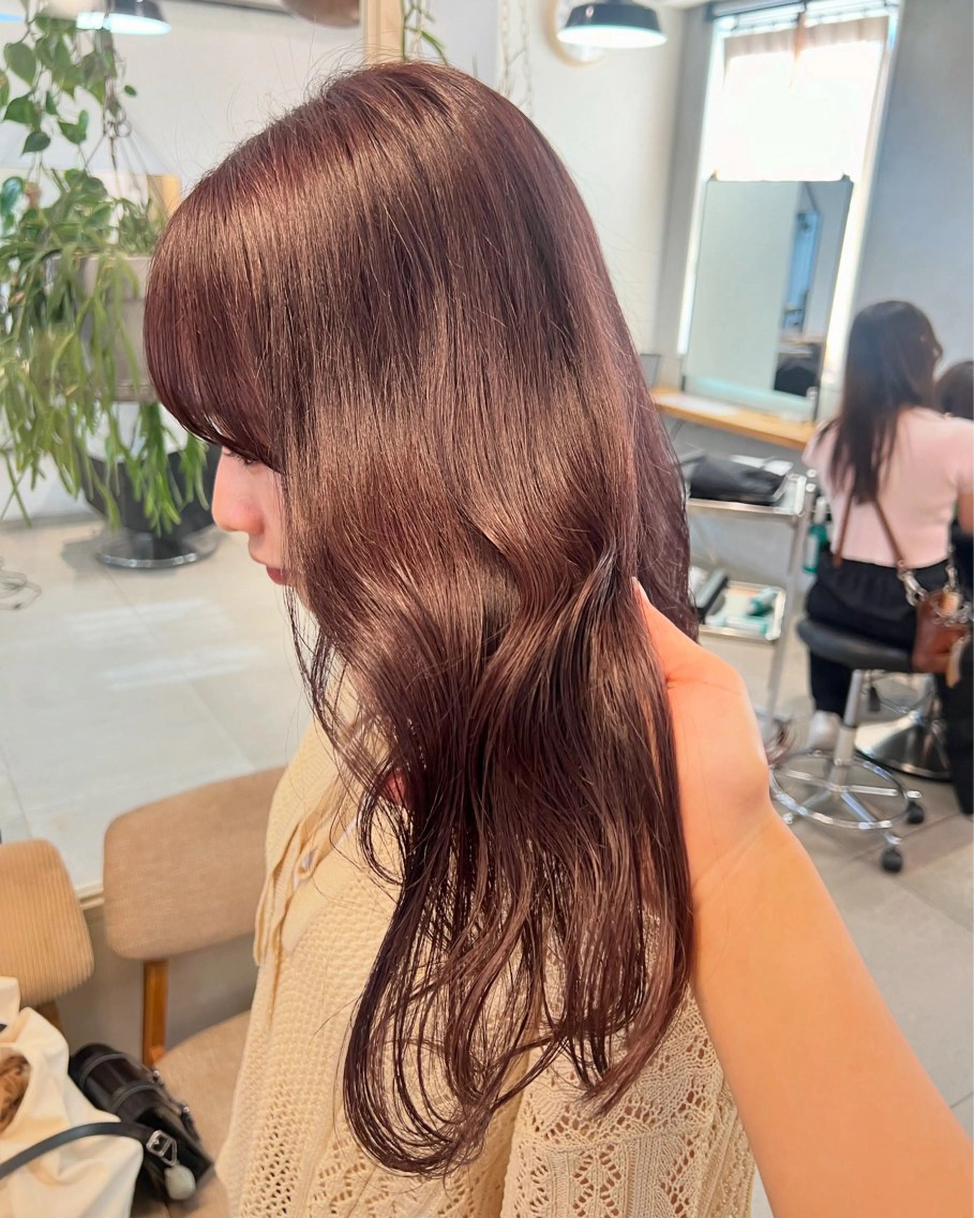 ミディアム カラー カット ヘアカラー トリートメント オリーブ/縮毛🐇 Natsuno🩰のヘアスタイル