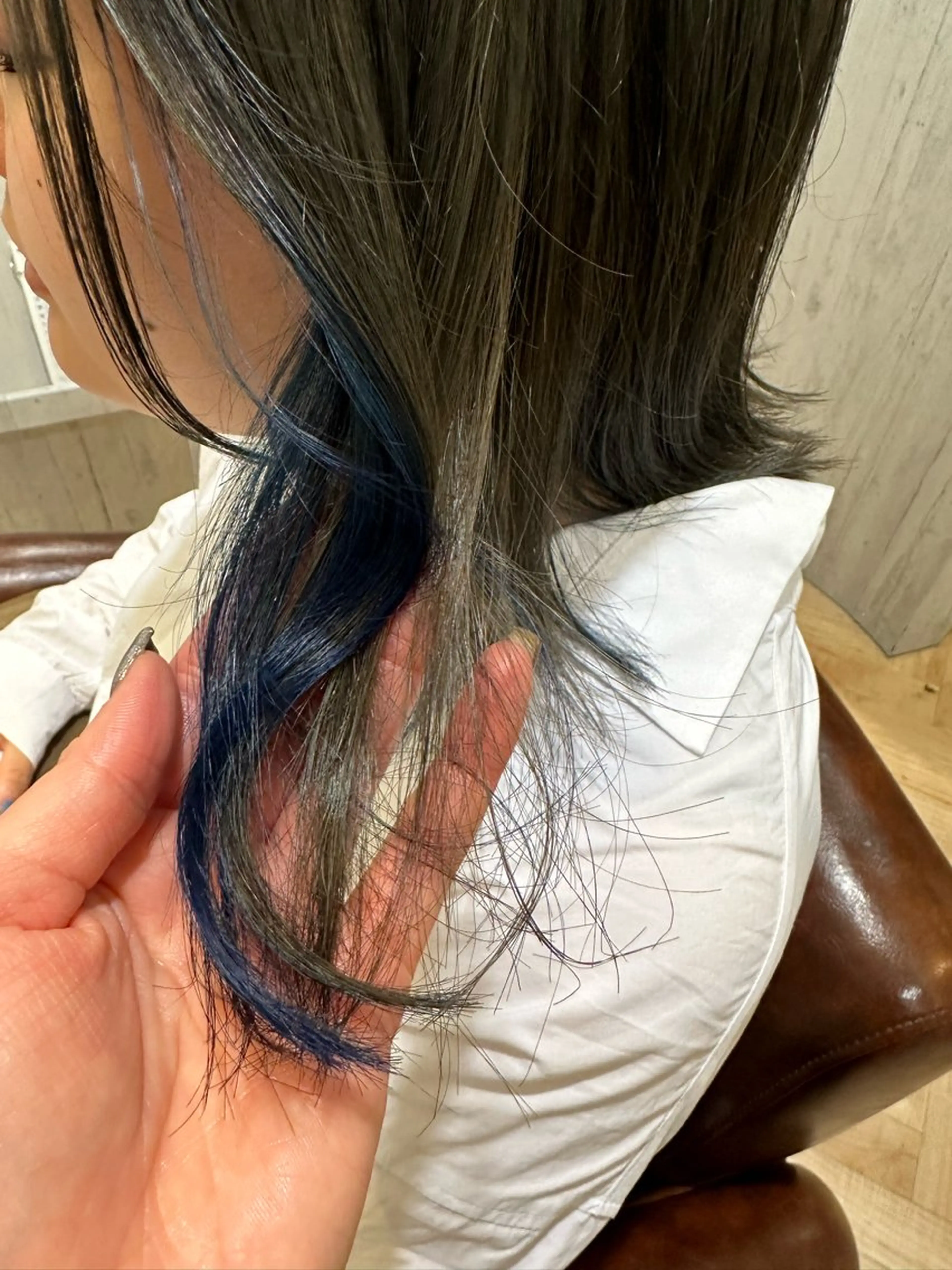 ミディアム カラー ブルーカラー インナーカラー hair salon  CAMON.所属・仙台/camon/ airiのヘアスタイル