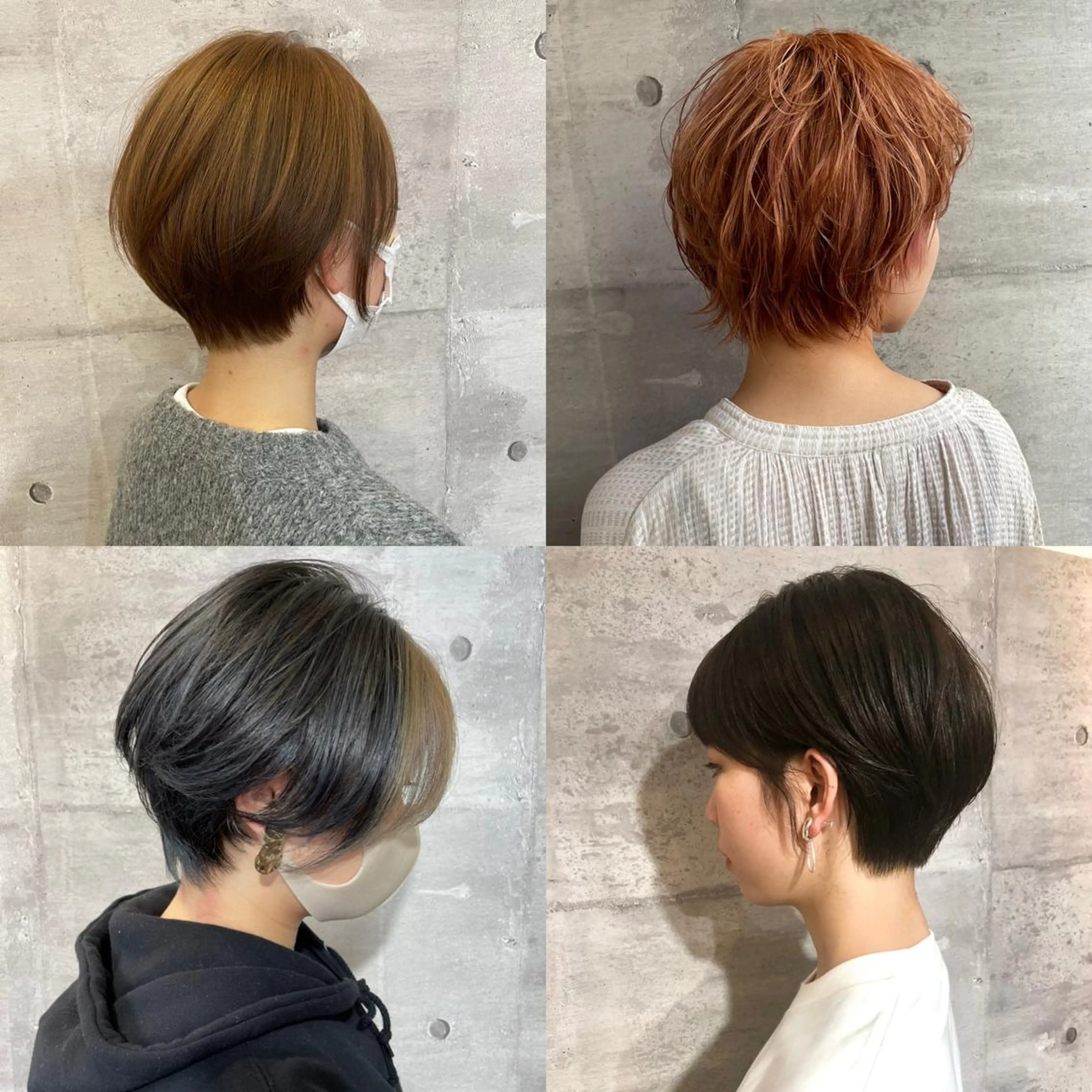ショート カラー アッシュ ハイライトカラー イルミナカラー インナーカラー テラコッタ 江上拓郎/ショート /酸性ストレートのヘアスタイル