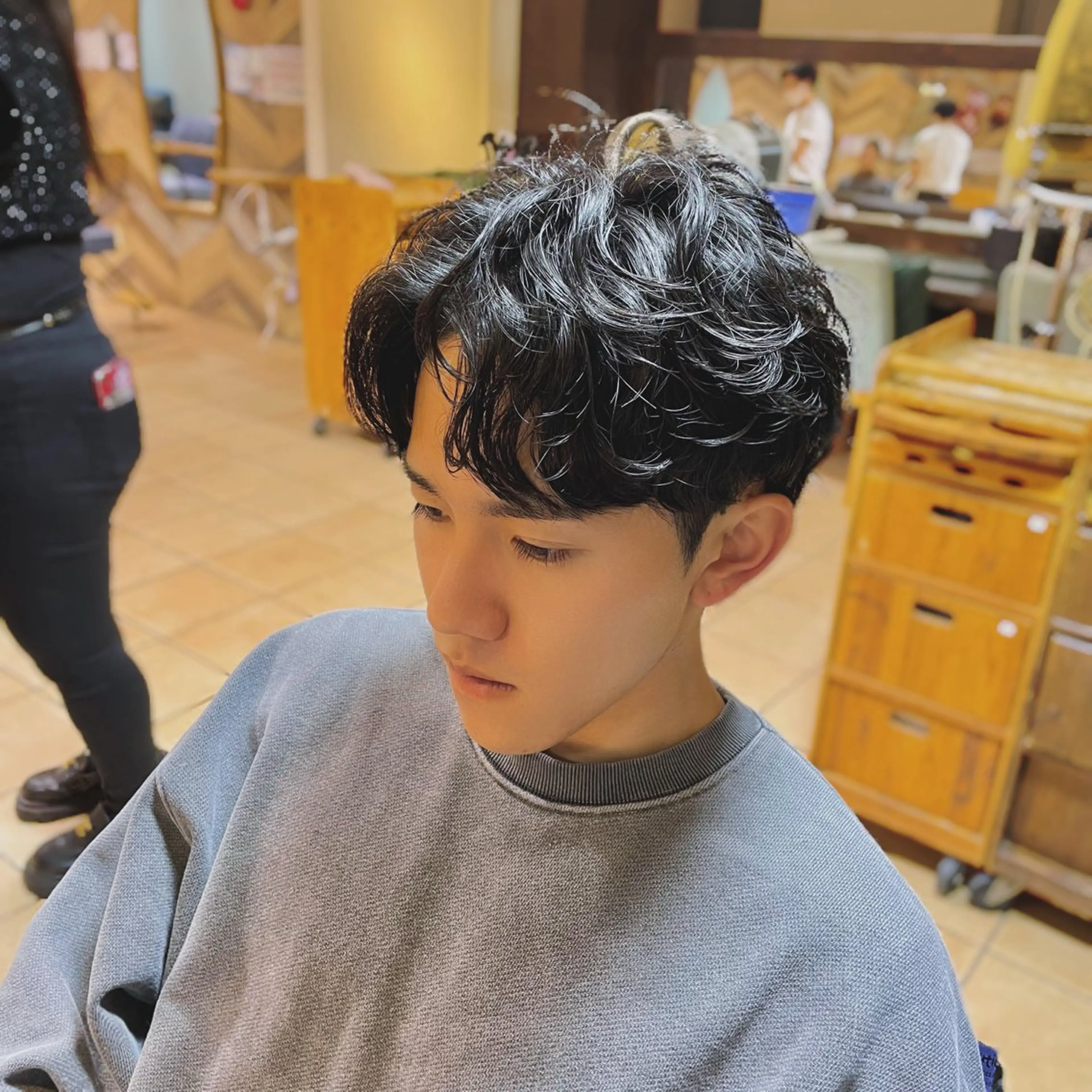 ショート パーマ メンズ メンズパーマ カット パーマ すげ さやかのヘアスタイル