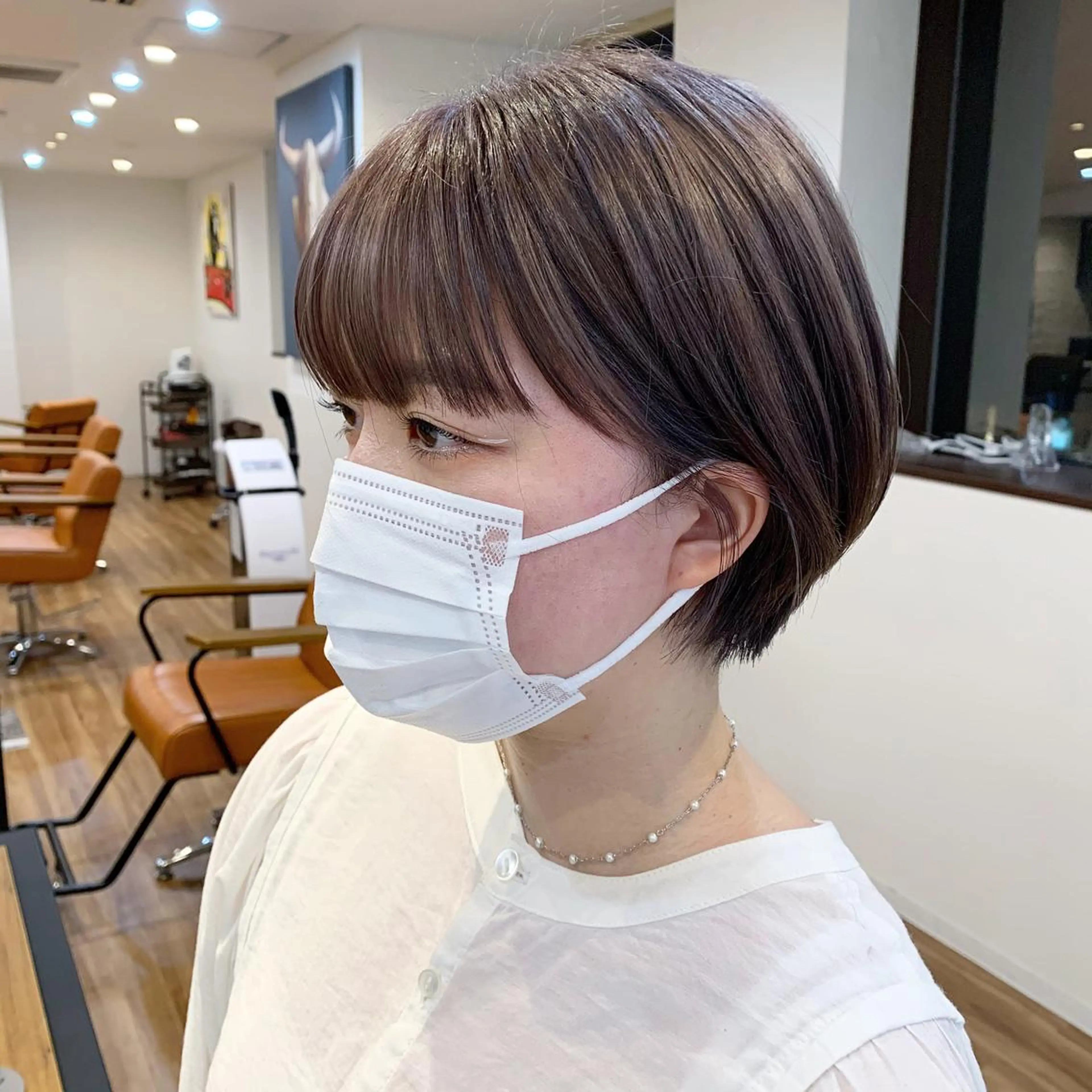 ショート カラー グレージュ パープルカラー パープルグレージュ ショートヘア 【韓国風くびれヘア】 joule小木曽輝のヘアスタイル