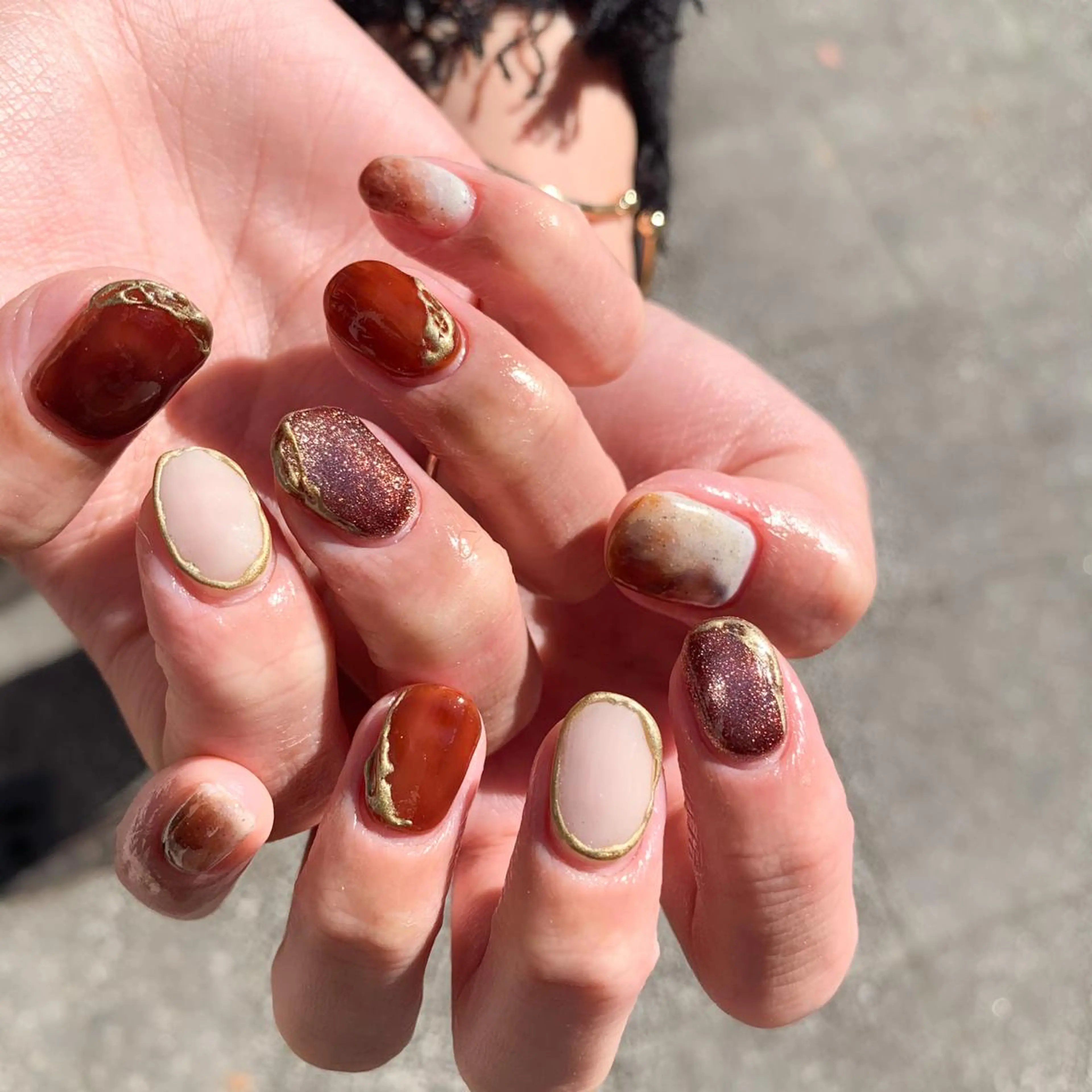 ネイル マグネットネイル ニュアンスネイル ハンドネイル nail* runa🌻のネイルデザイン