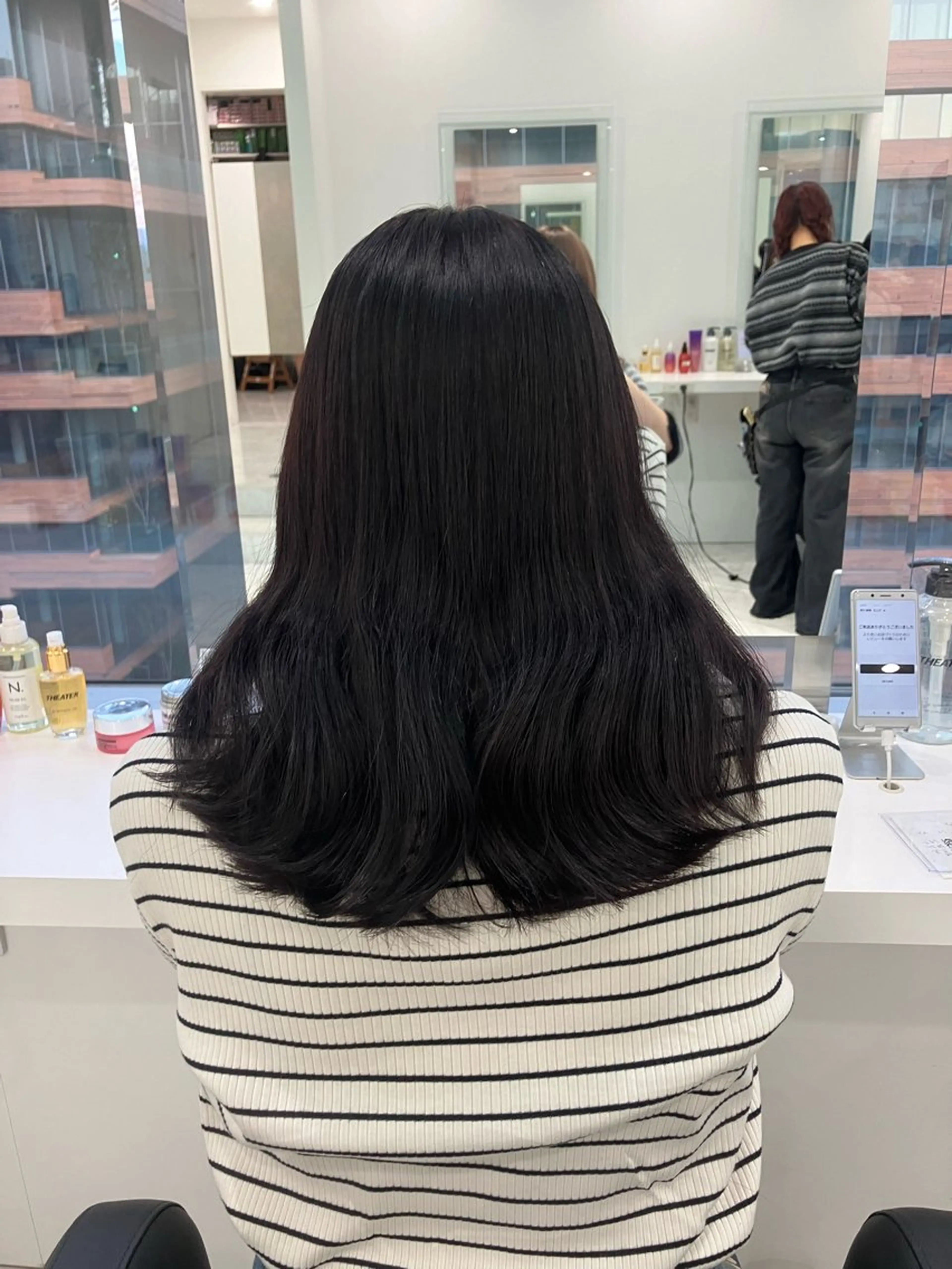 セミロング カラー ヘアアレンジ 🫧透明感ラベンダー 似合わせ🫧あい🫧のヘアスタイル