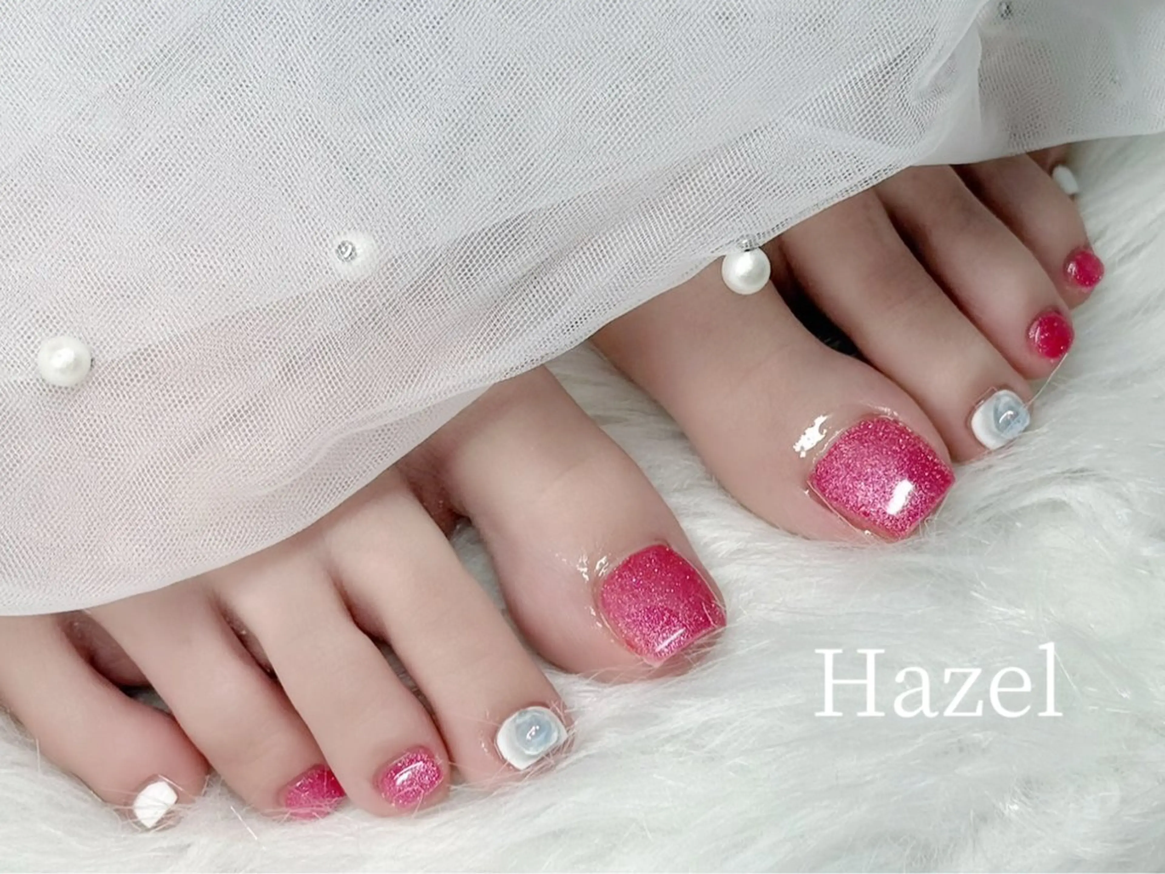 ネイル フットネイル ワンカラーネイル 🤍Hazel ユイ 吉祥寺🤎のネイルデザイン