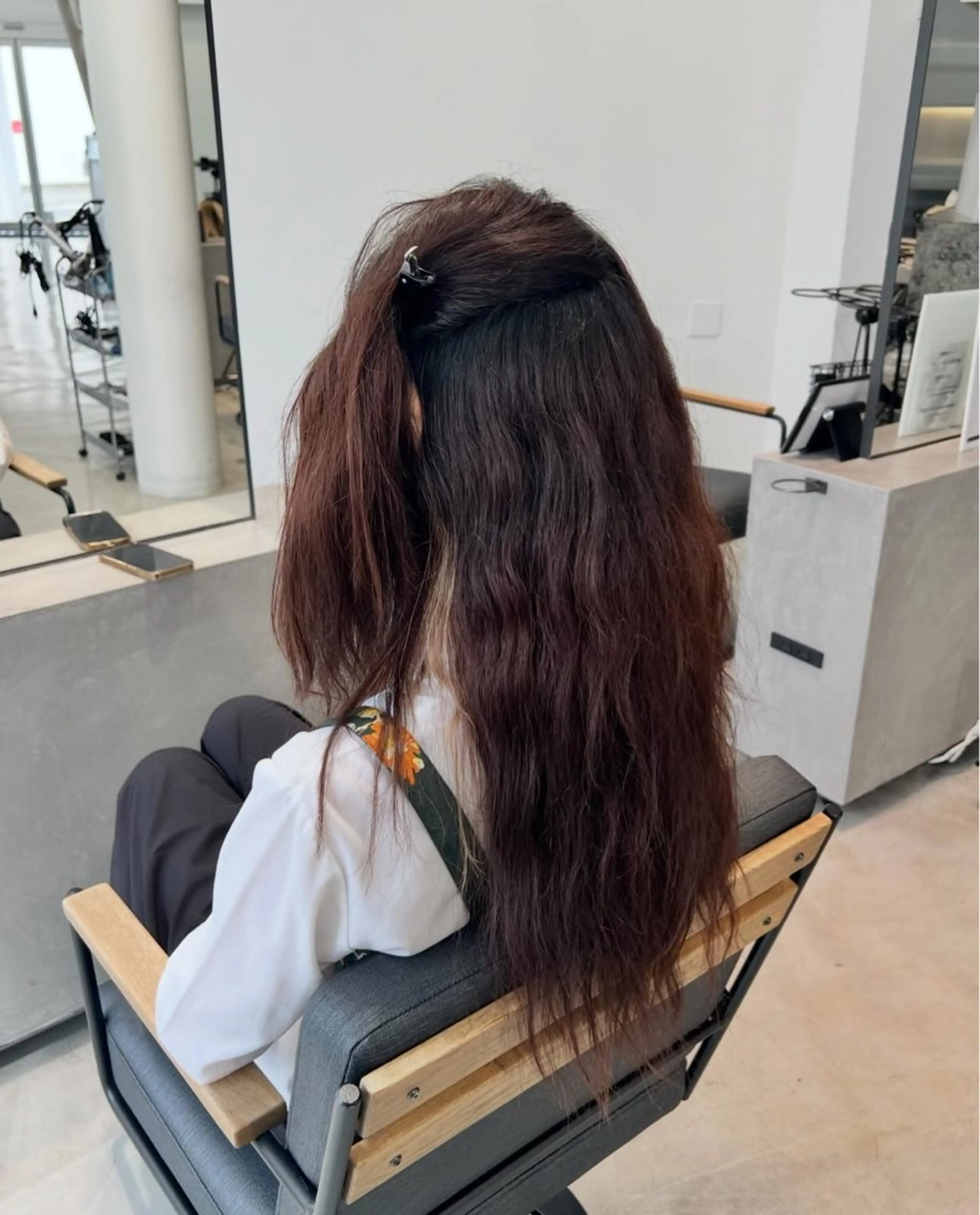 ロング パーマ カット 縮毛矯正 ボブ/縮毛矯正/ ブリーチ/岩永さみらのヘアスタイル