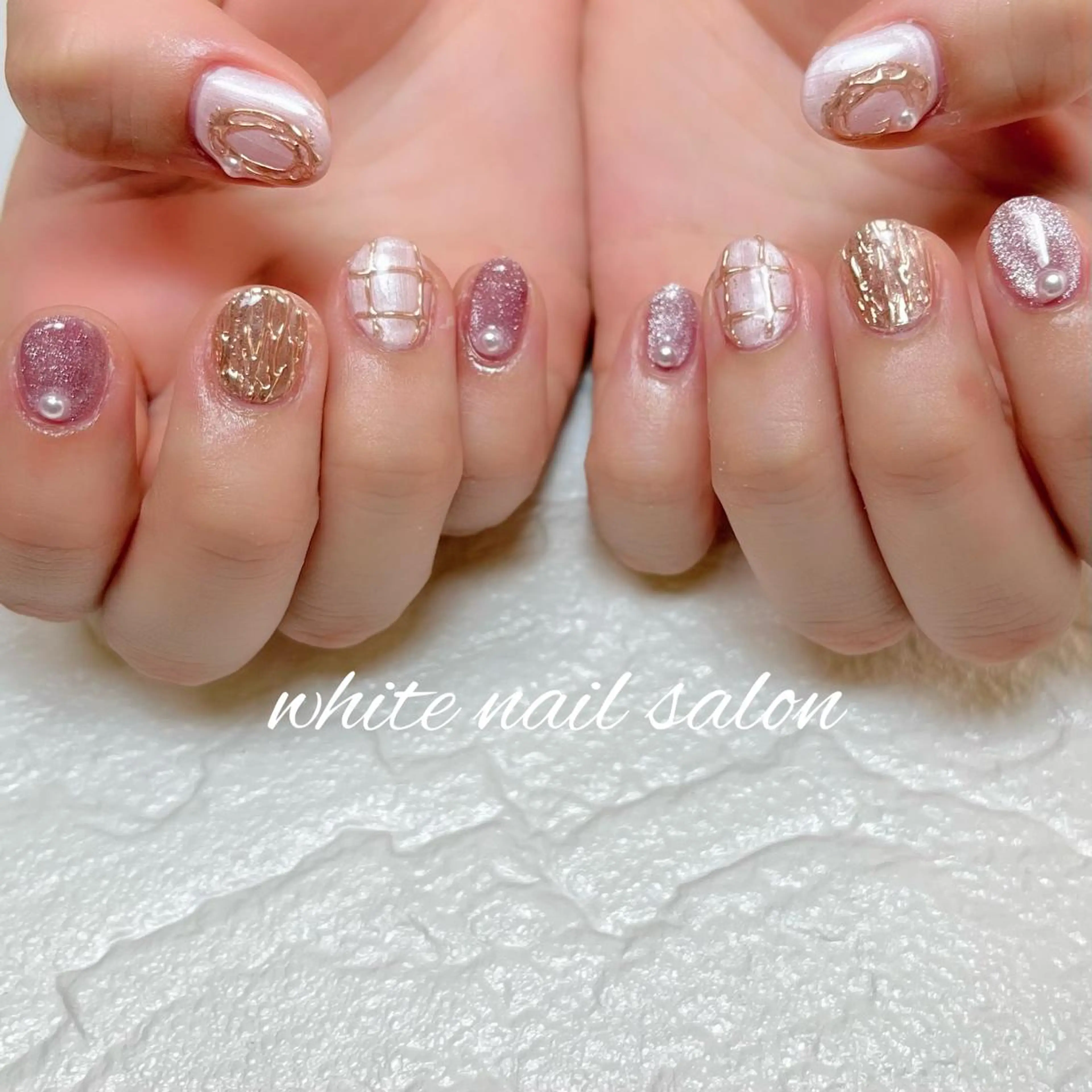 ネイル フットネイル ジェルネイル ハードジェル ラメ(グリッター) 持ち込み ハンドネイル white nail salonのネイルデザイン