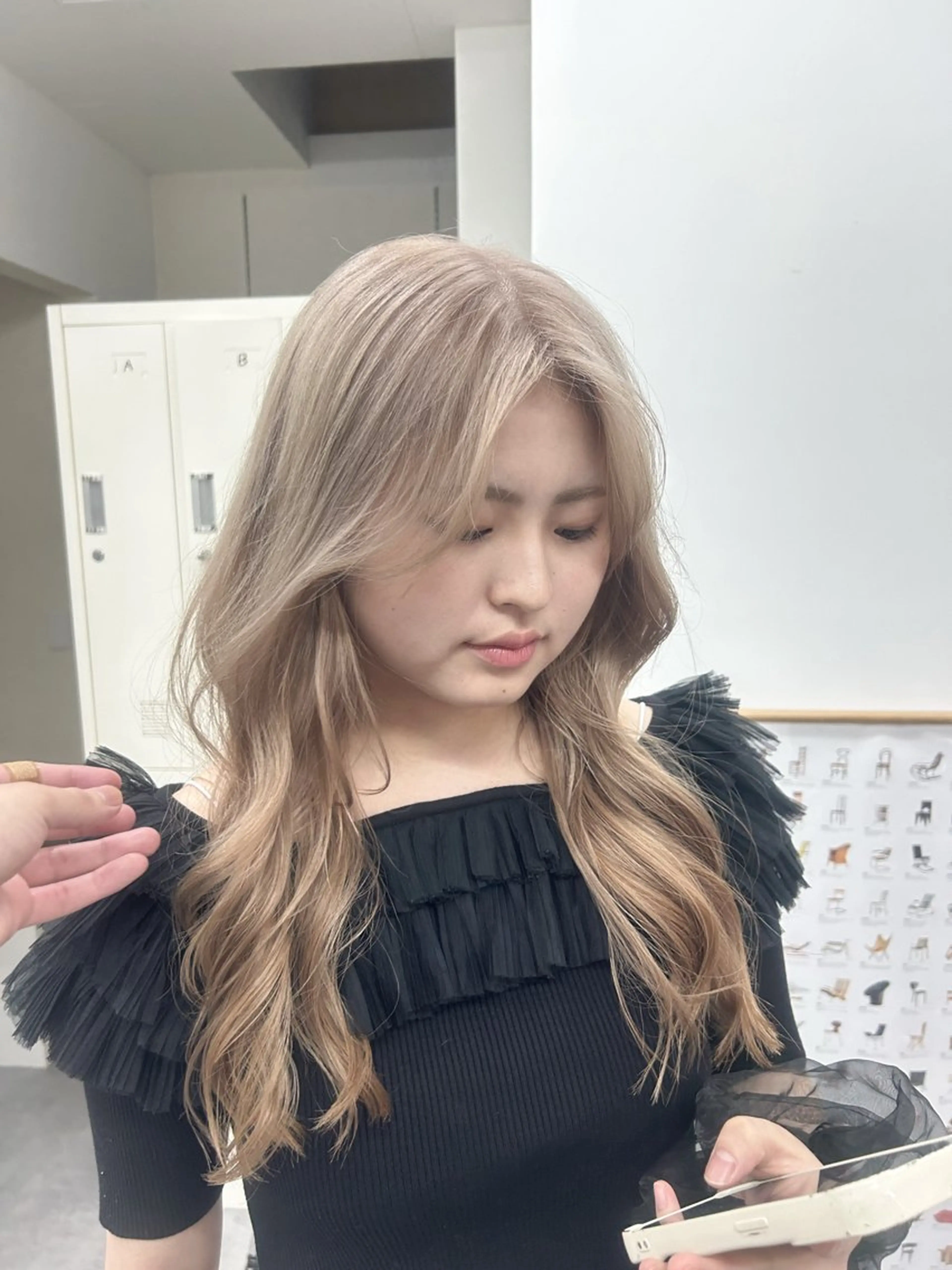 ロング カラー ブリーチ ブロンド 外国人風カラー カット ヘアカラー トリートメント ARATA / covo/金沢駅のヘアスタイル