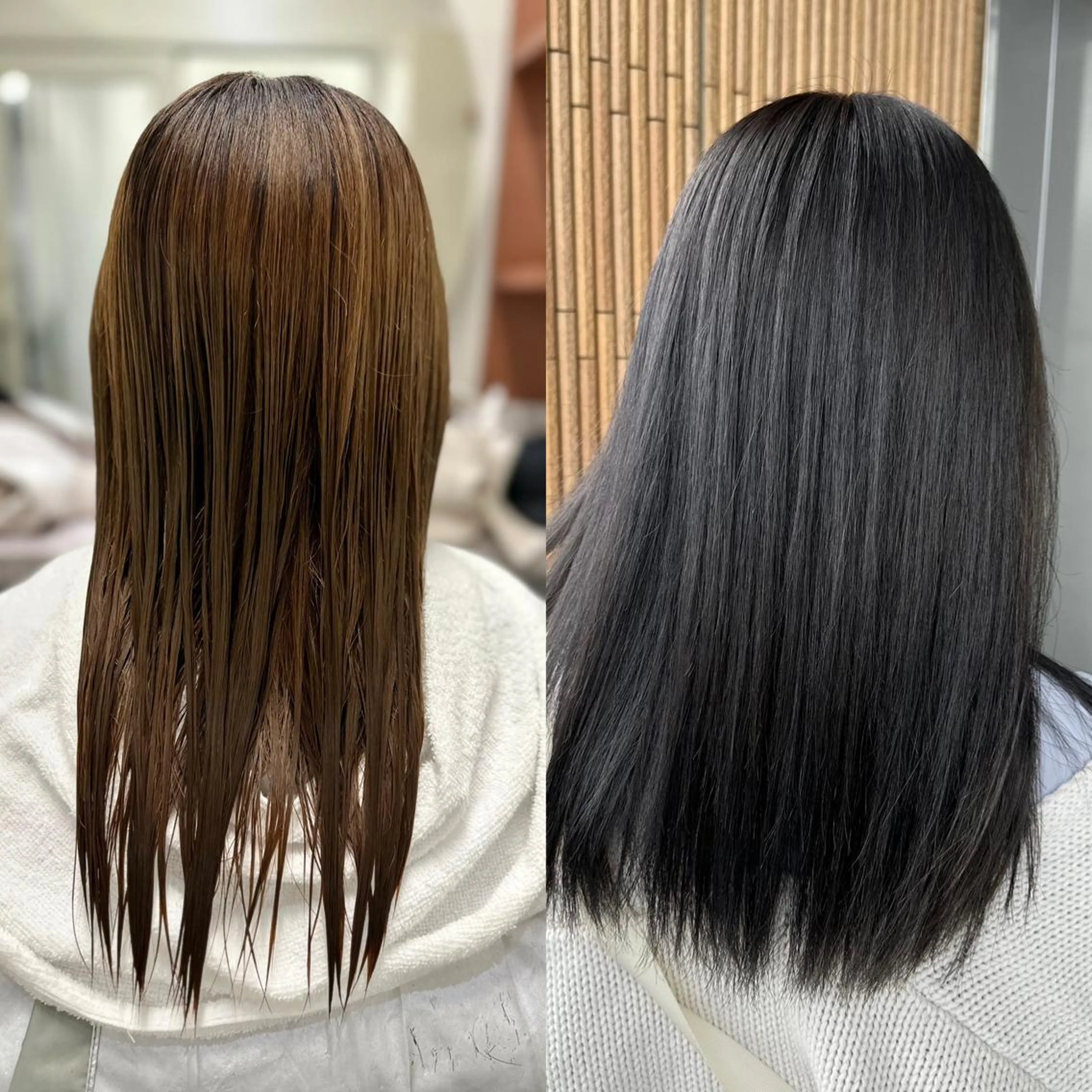 セミロング カット ヘアカラー 縮毛矯正 トリートメント JYO 髪質改善専門家のヘアスタイル