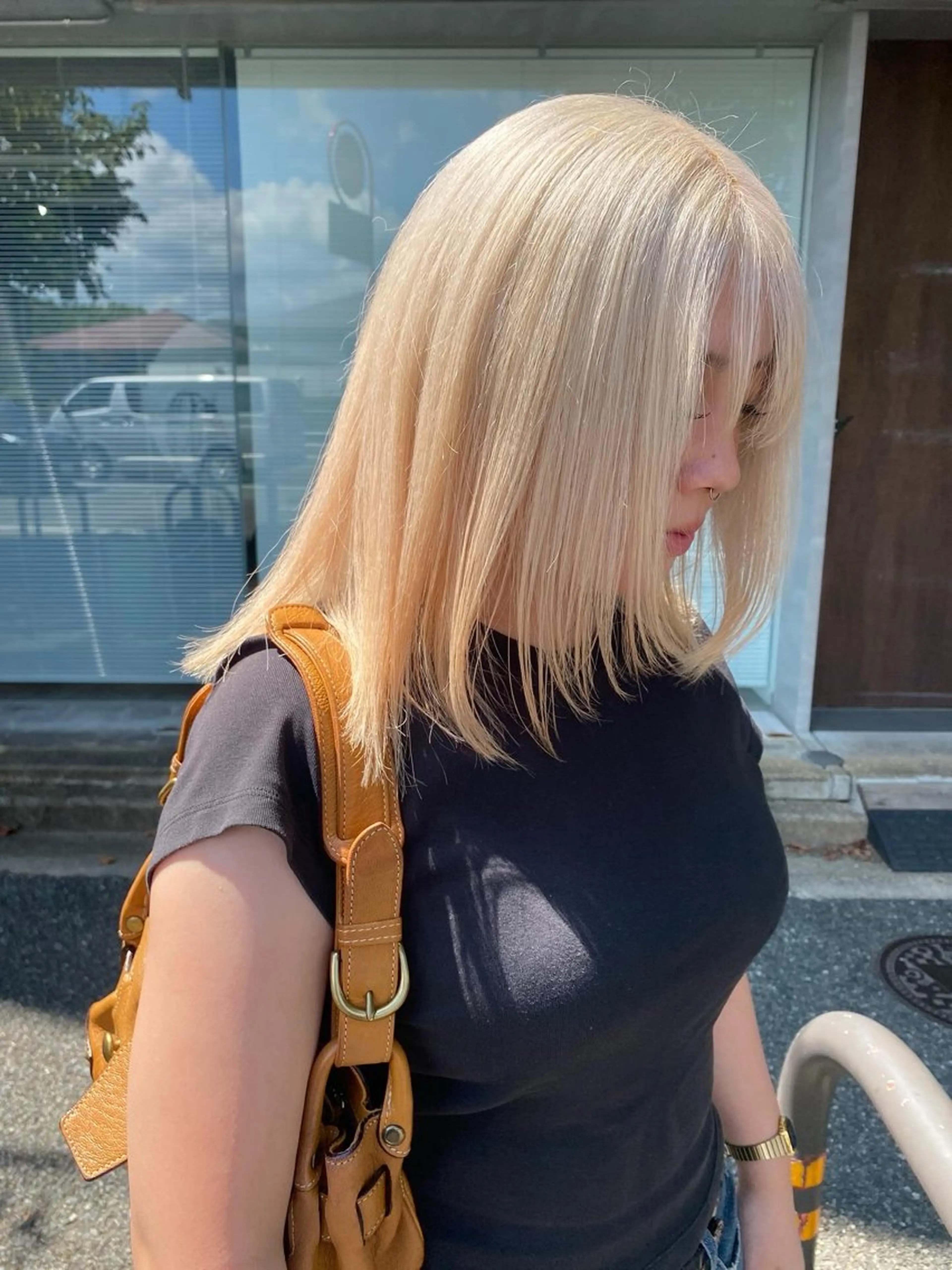 ミディアム カラー ブロンド qpula所属・qpula misuzuのヘアスタイル