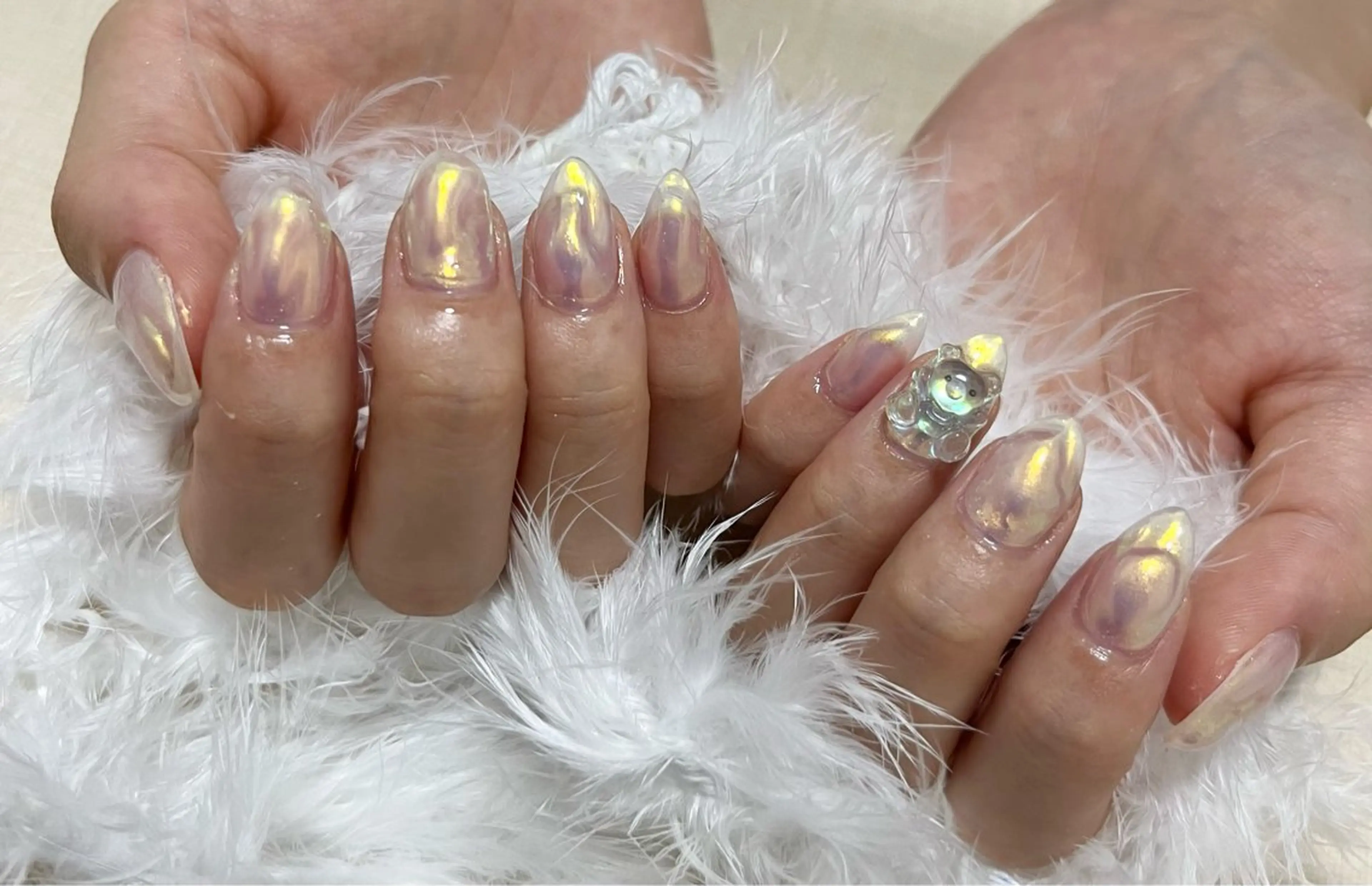 ネイル 氷ネイル・うるうるネイル ニュアンスネイル ハンドネイル わたなべ さやかのネイルデザイン