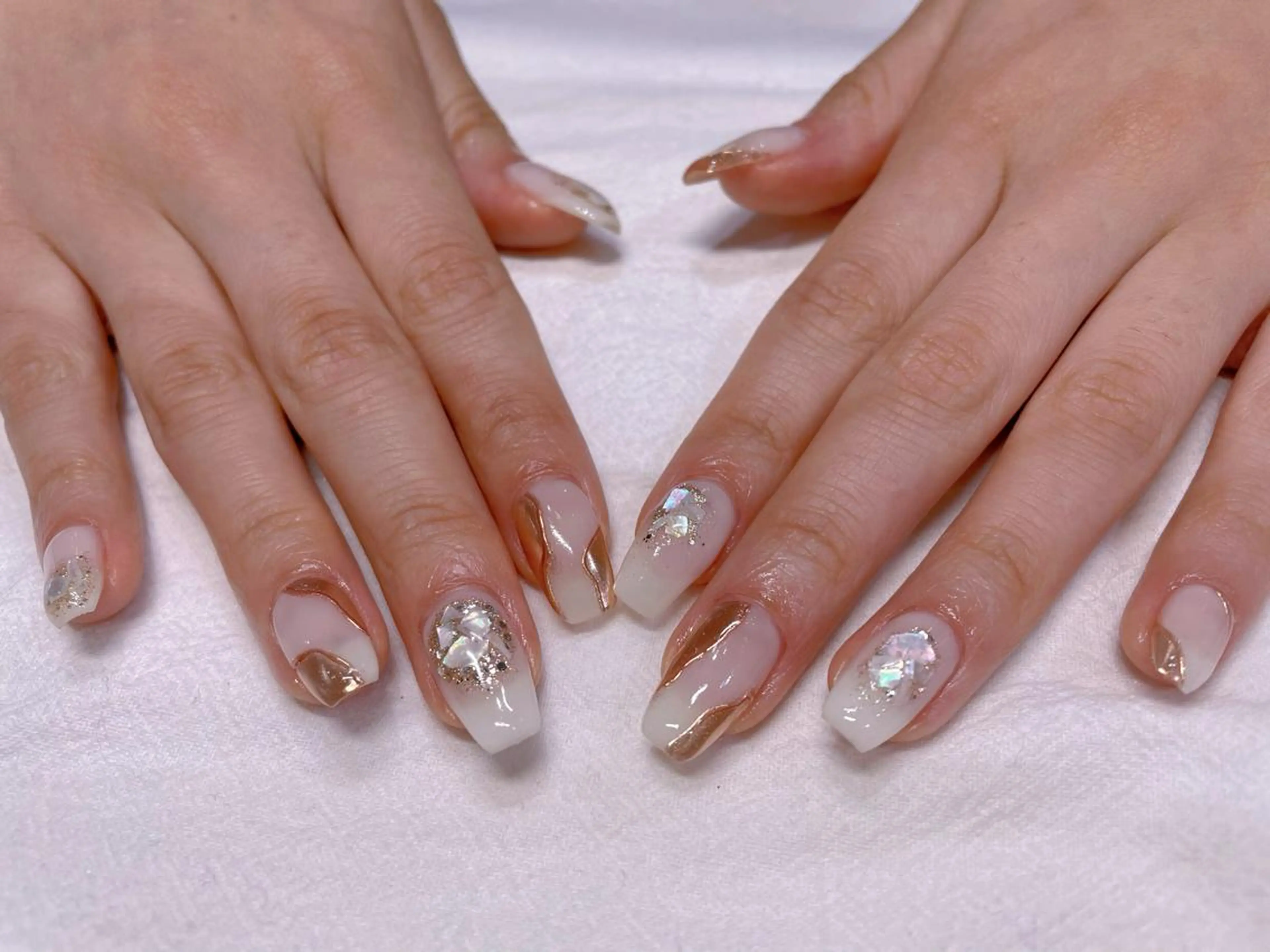 ネイル ミラーネイル ニュアンスネイル ハンドネイル ネイリスト ❄️ユキ❄️のネイルデザイン