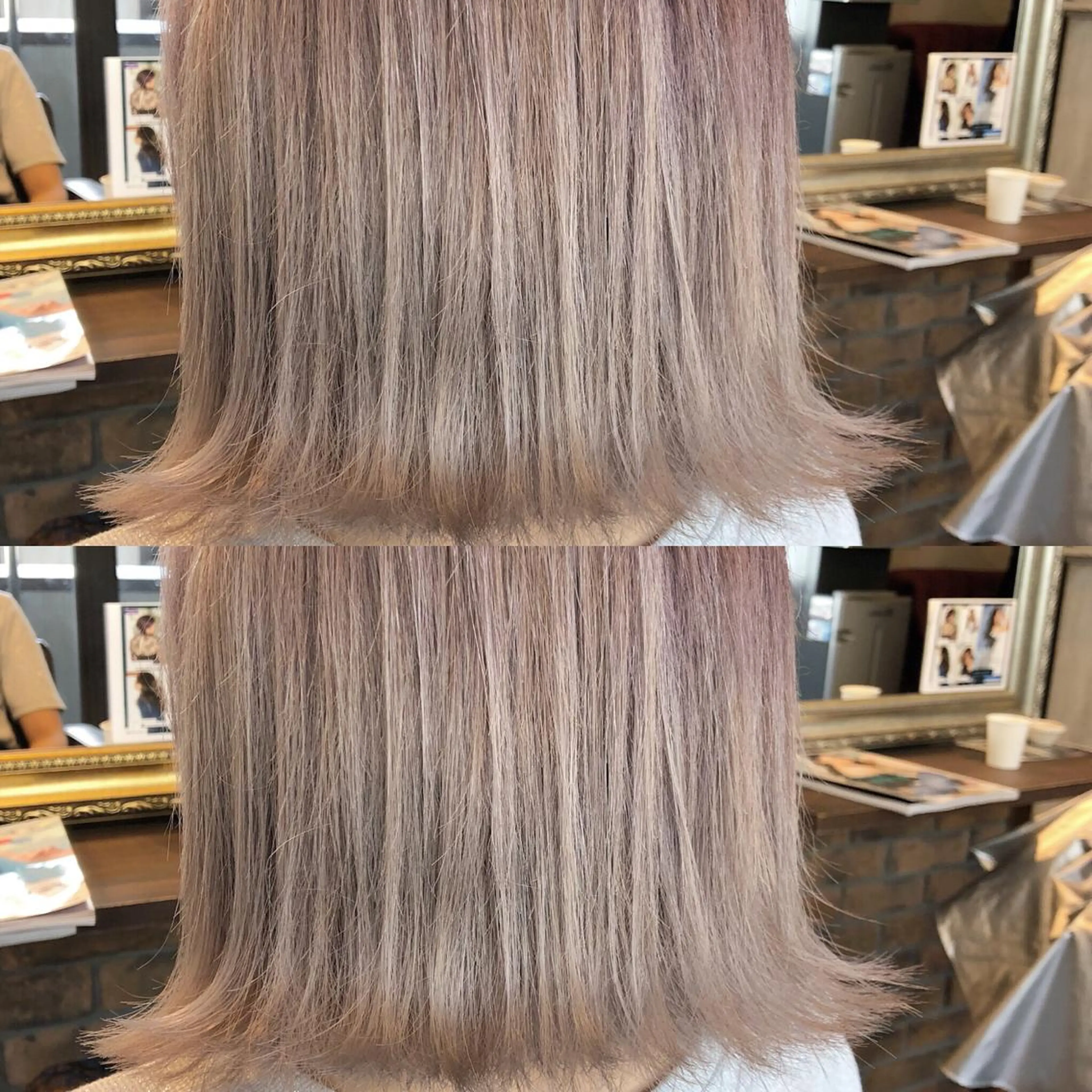 ショート カラー ベージュカラー ブリーチ グレージュ ミルクティーグレージュ シルバー カット ヘアカラー トリートメント JIL BLAN 京都のヘアスタイル