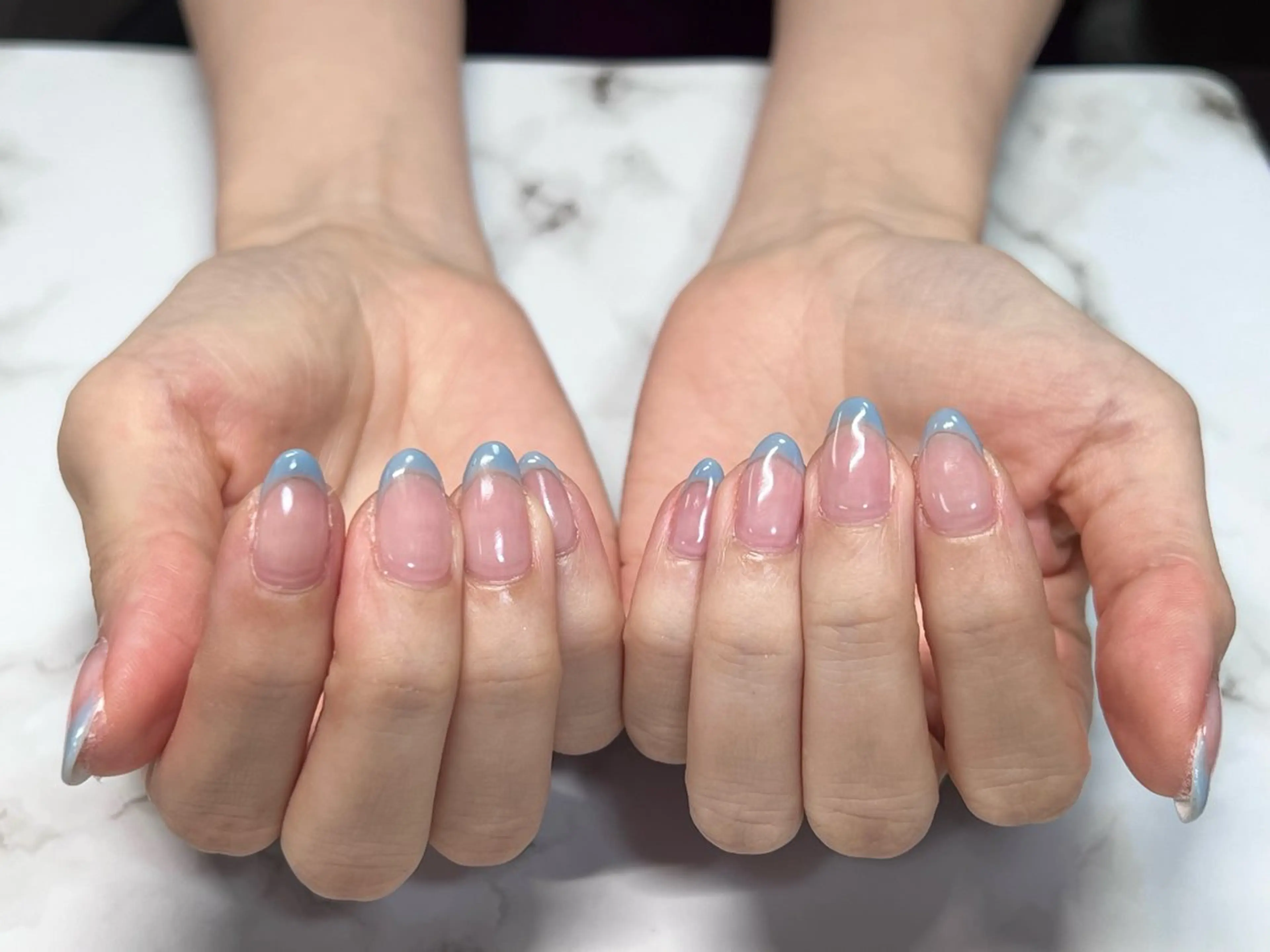 フレンチネイル🩵（オフあり）🖐️の写真