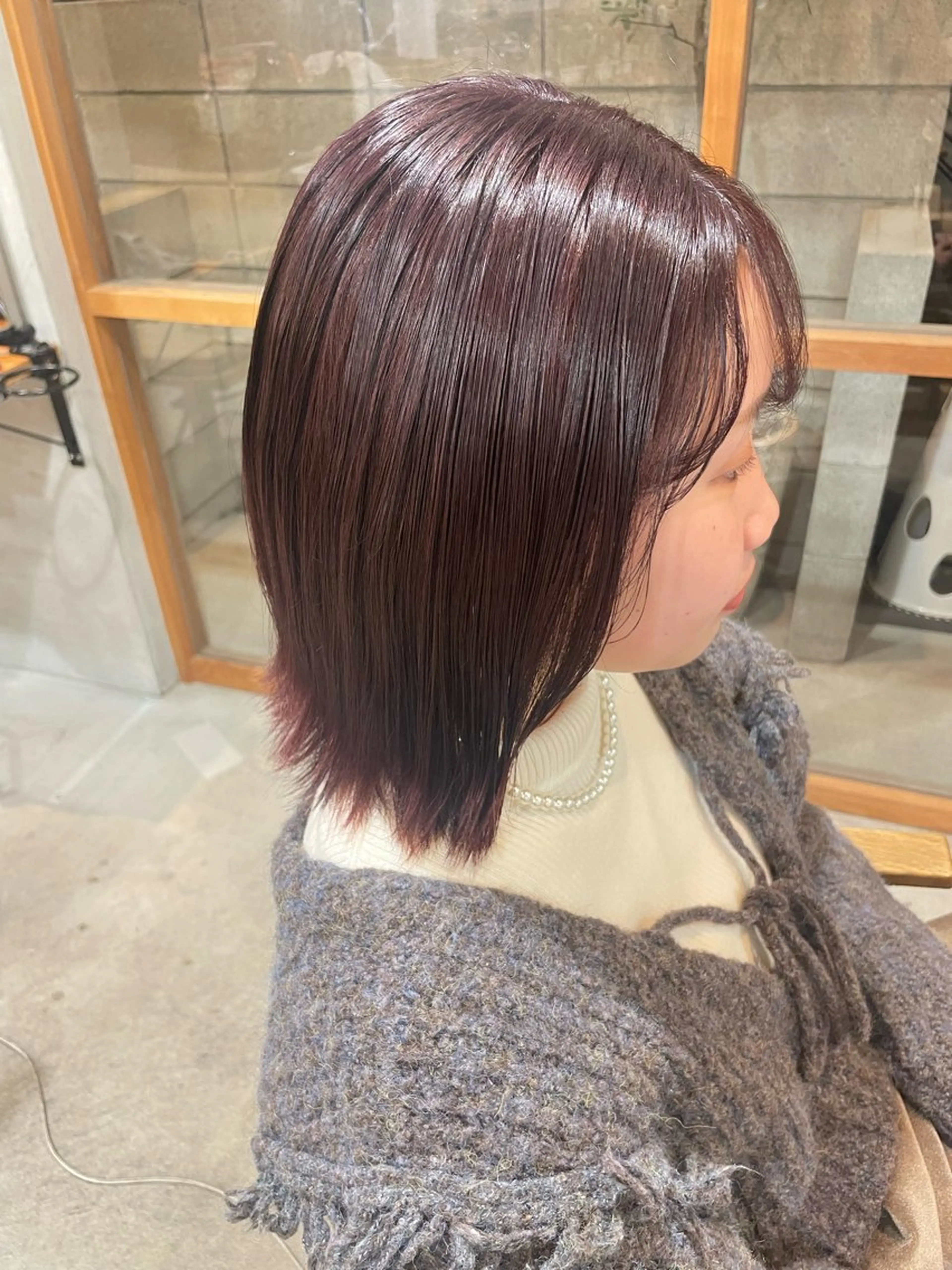 ミディアム カラー ブラウンカラー ヘアカラー 笹川 桃歌のヘアスタイル