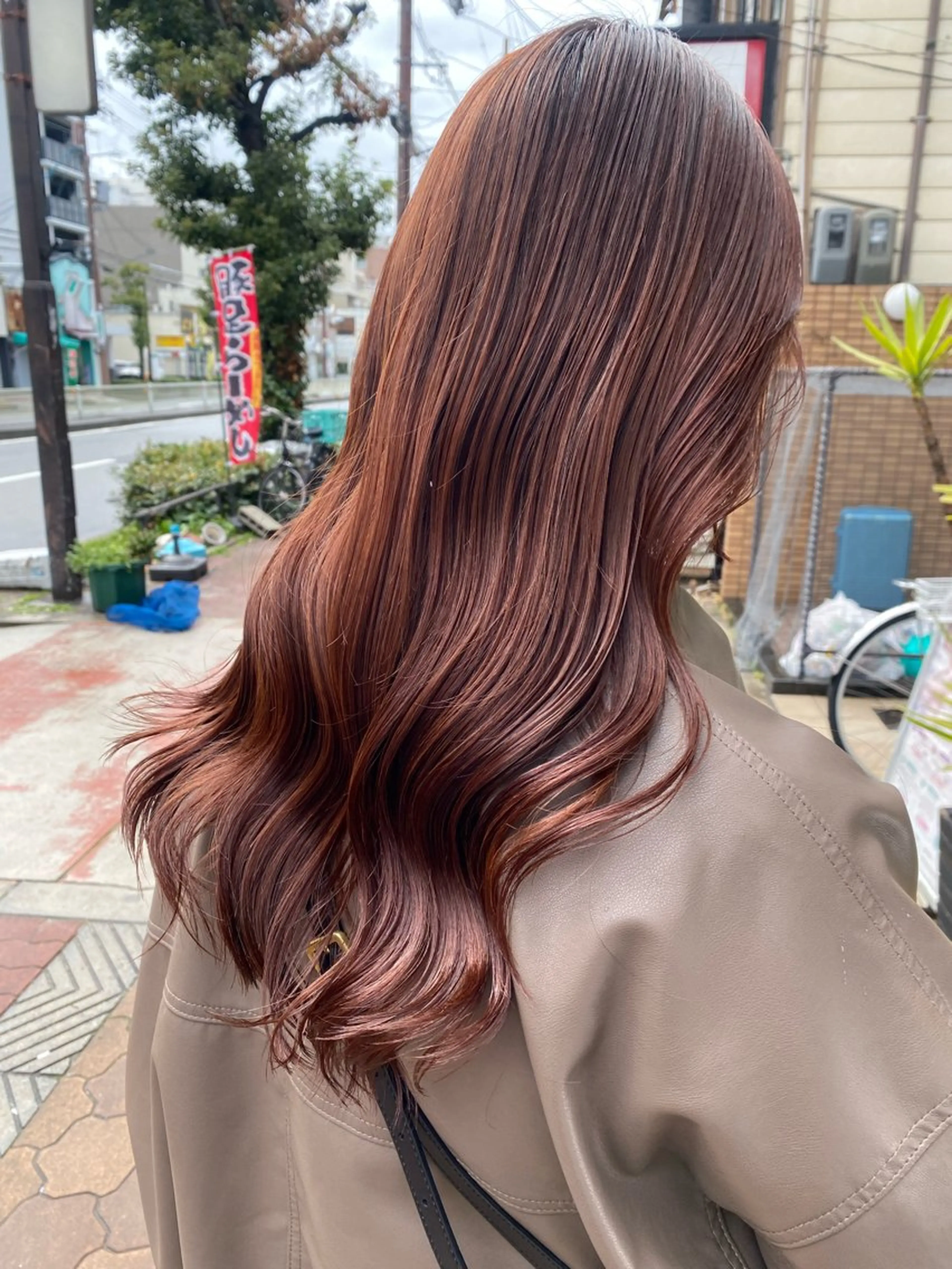 セミロング オレンジブラウン 【creer都島】 ෆ‪irohaෆ‪のヘアスタイル