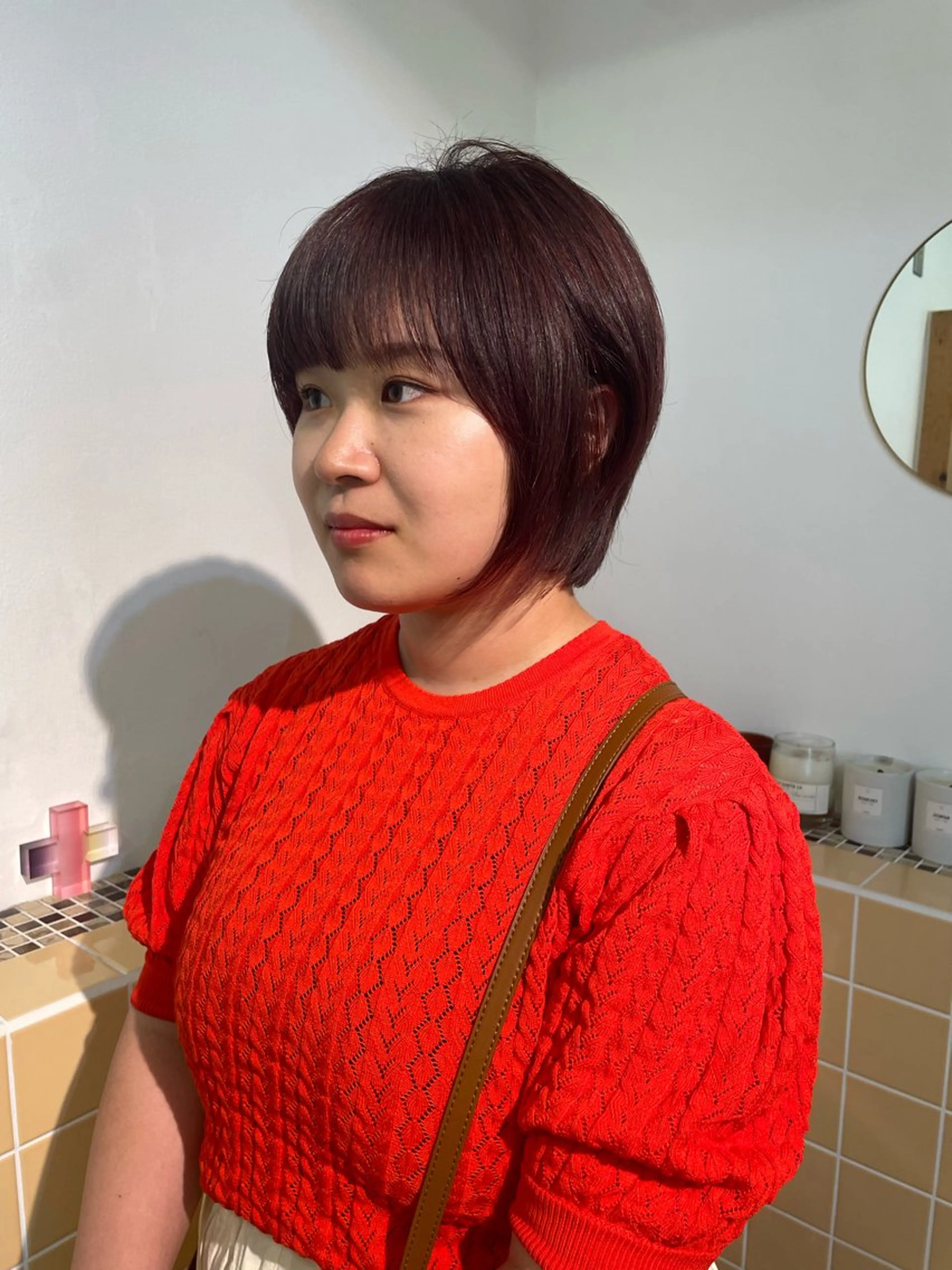 ショート カラー カット ヘアカラー トリートメント sakura🌸 レイヤー/nelkeのヘアスタイル