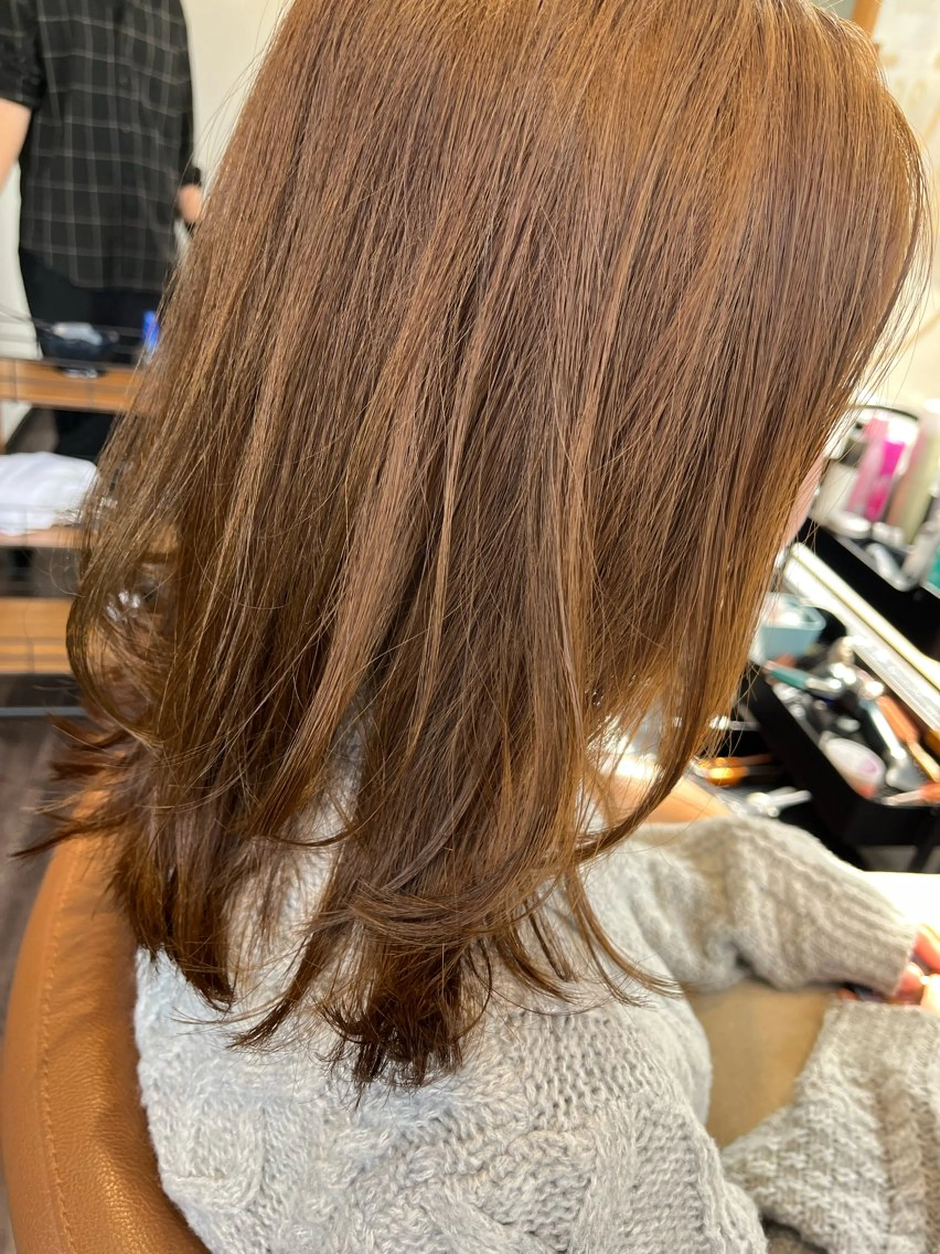 ミディアム カラー ブリーチ ブリーチなしカラー Mavie 東奈々子のヘアスタイル
