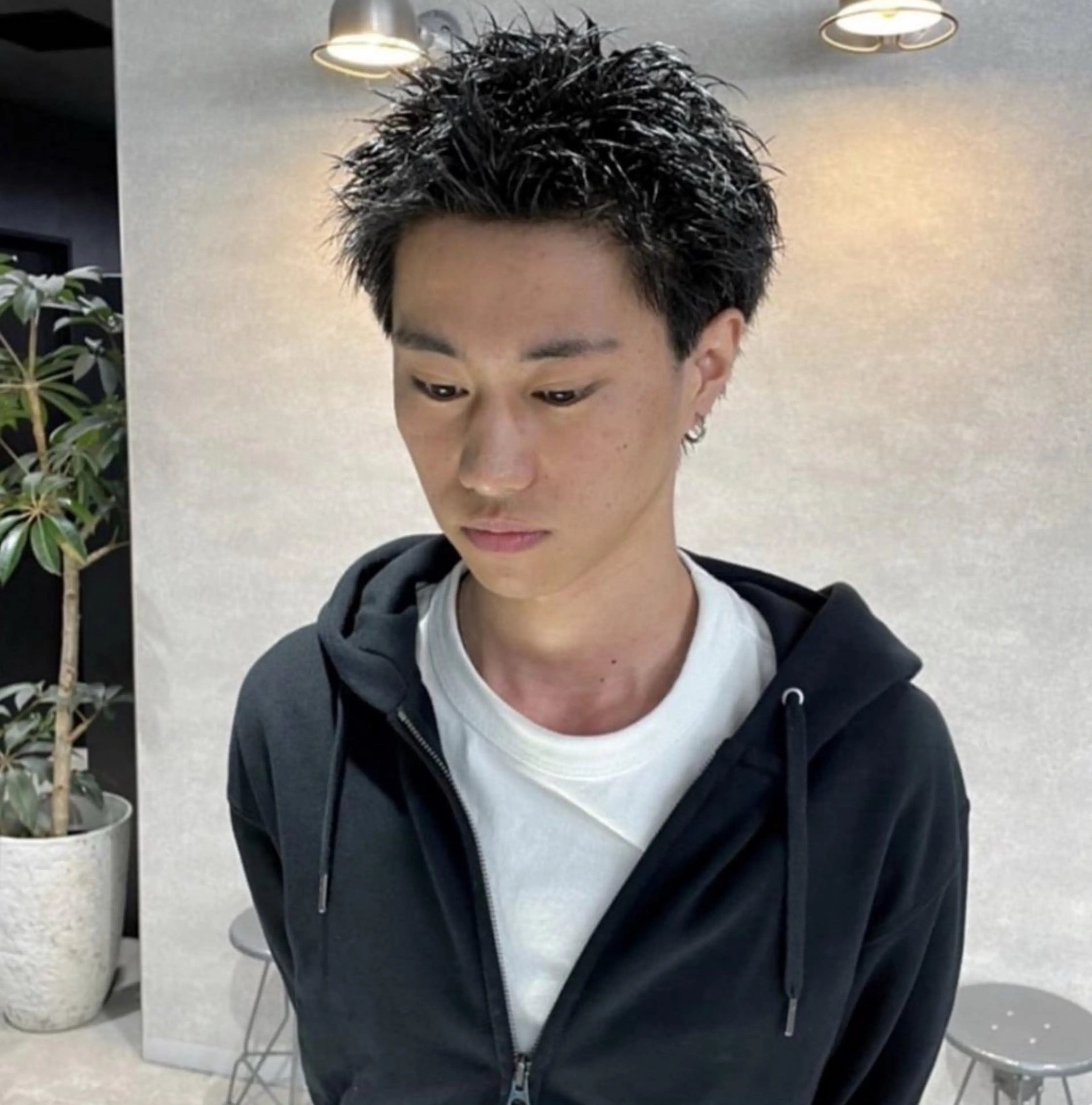 ショート カラー パーマ メンズ メンズパーマ カット パーマ 🔥スパイキー 特化🔥菊水皐暉🔥のヘアスタイル