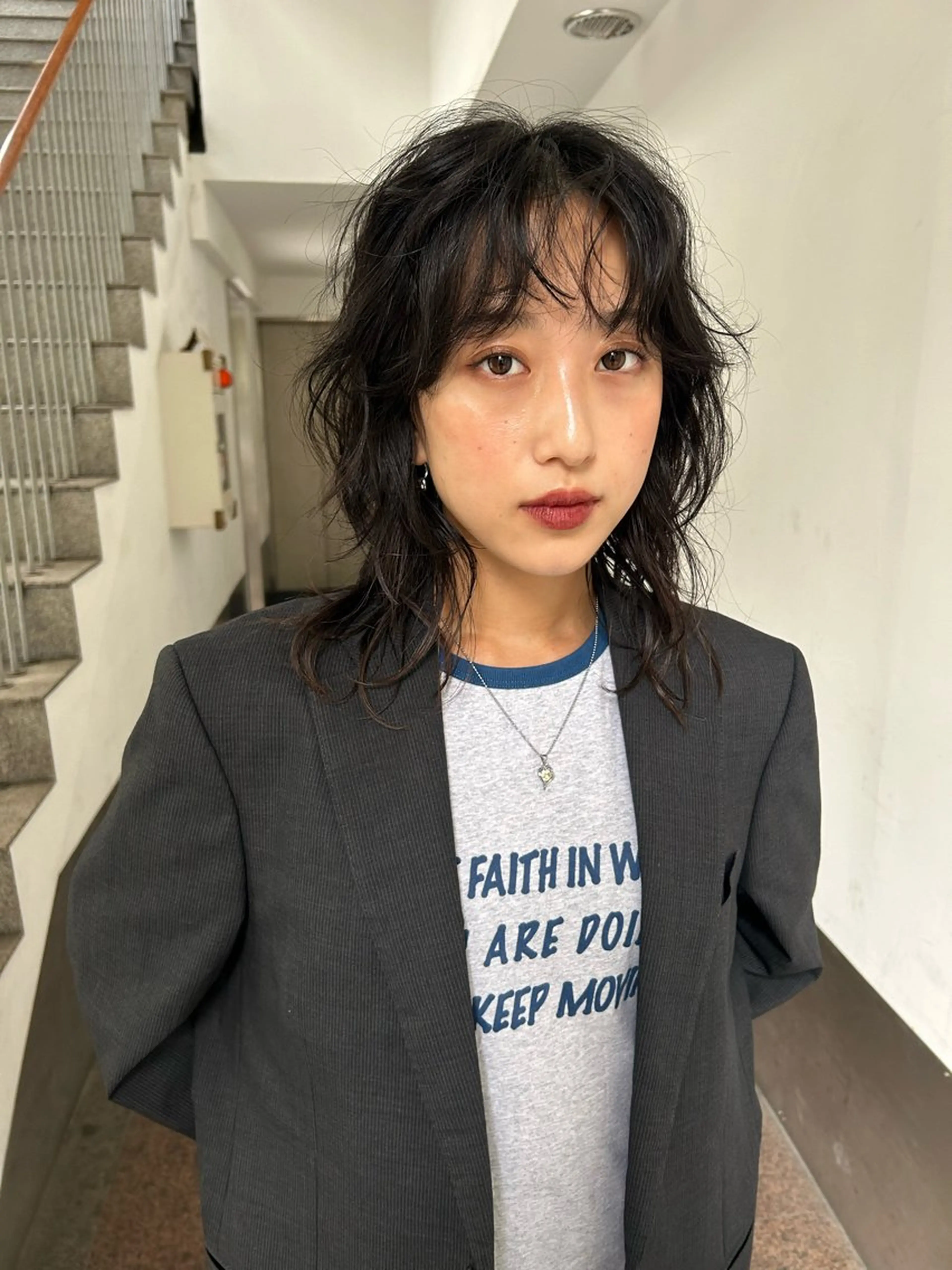 ミディアム パーマ ミディアムパーマ レイヤーカット tricca  ginza所属・ボブ，レイヤーカット ・パーマ【iri】のヘアスタイル