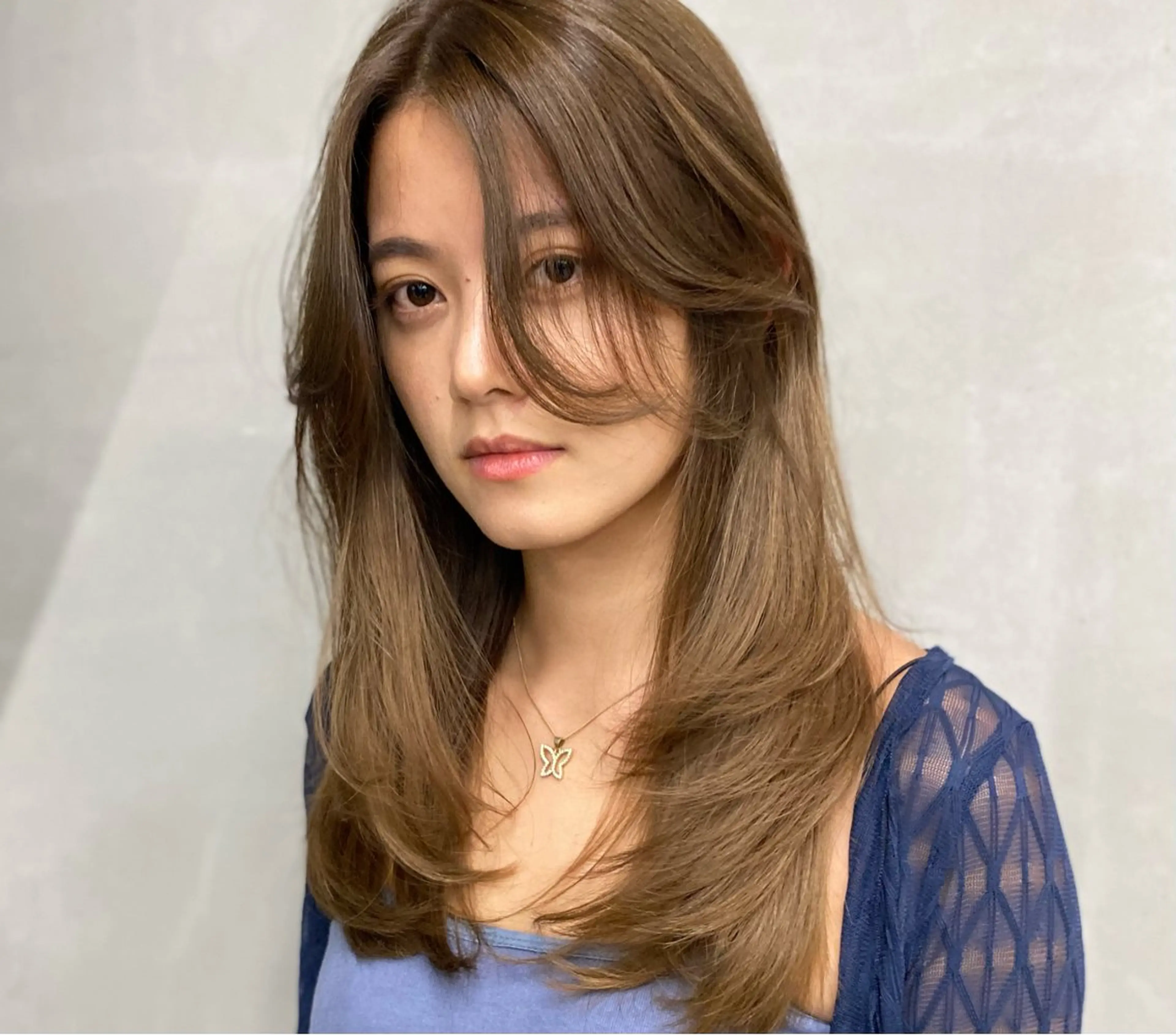 ミディアム カラー カット ヘアカラー トリートメント レイヤー/柔色 カラー/SAkiのヘアスタイル