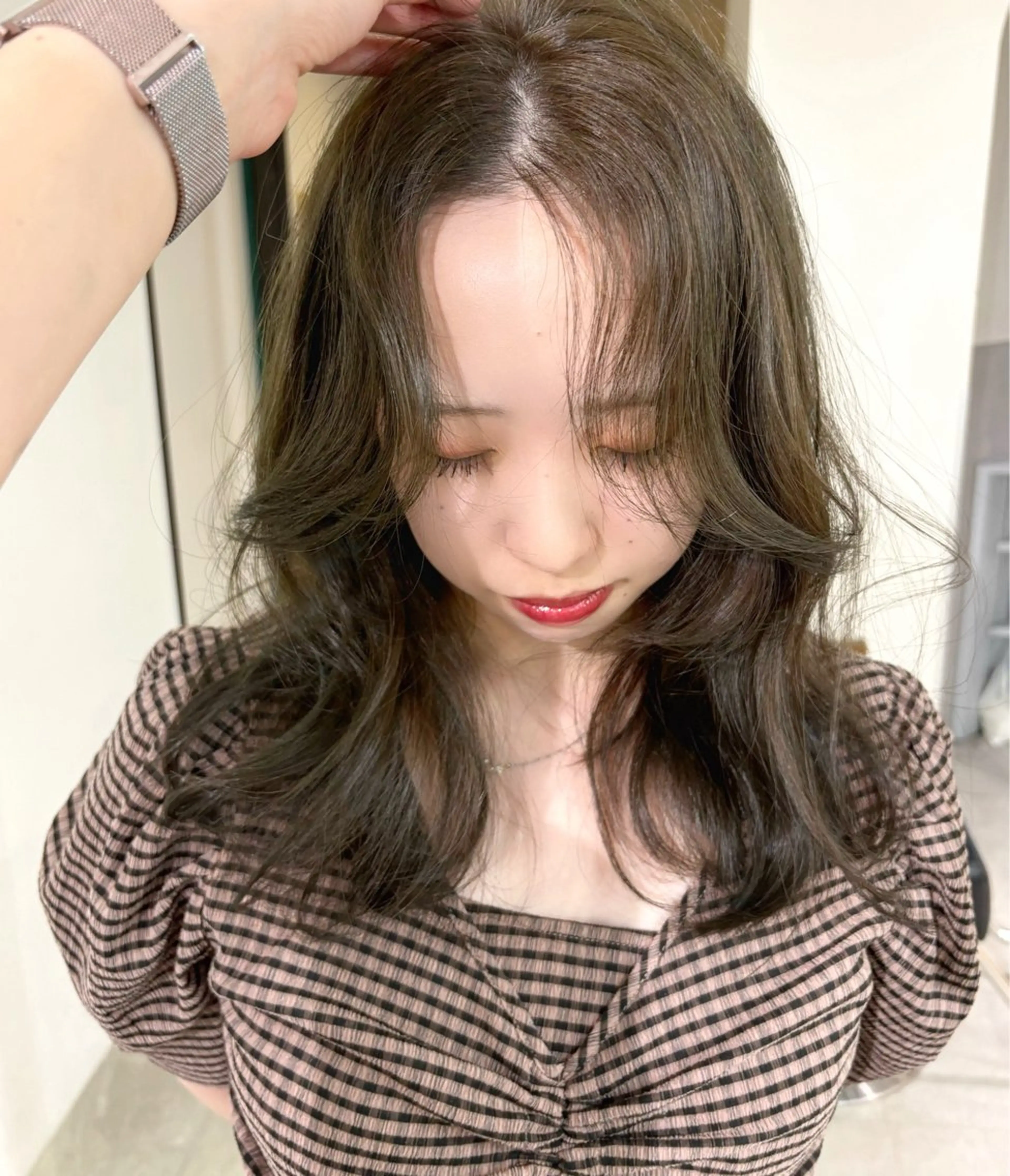 ロング カラー ブリーチ 透明感カラー ダブルカラー ブリーチなしカラー カット ヘアカラー mizuki/ピンク ベージュ.レイヤーのヘアスタイル