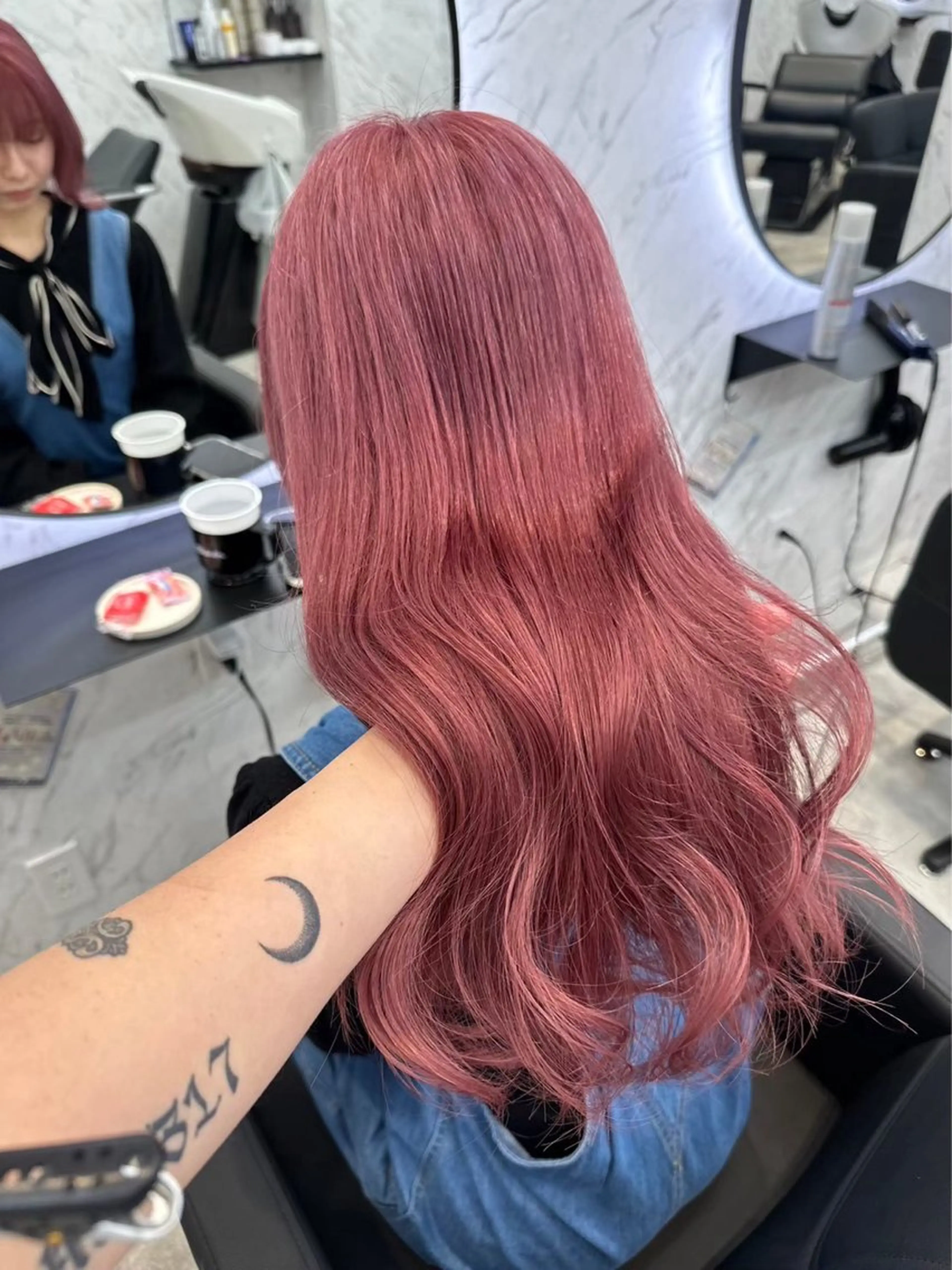 ロング カラー ピンクカラー hair salon dot. mooda 韓国風サロン 町田店所属・韓国風ヘア🎀🩶 /♡𝓝𝓸𝓪♡のヘアスタイル