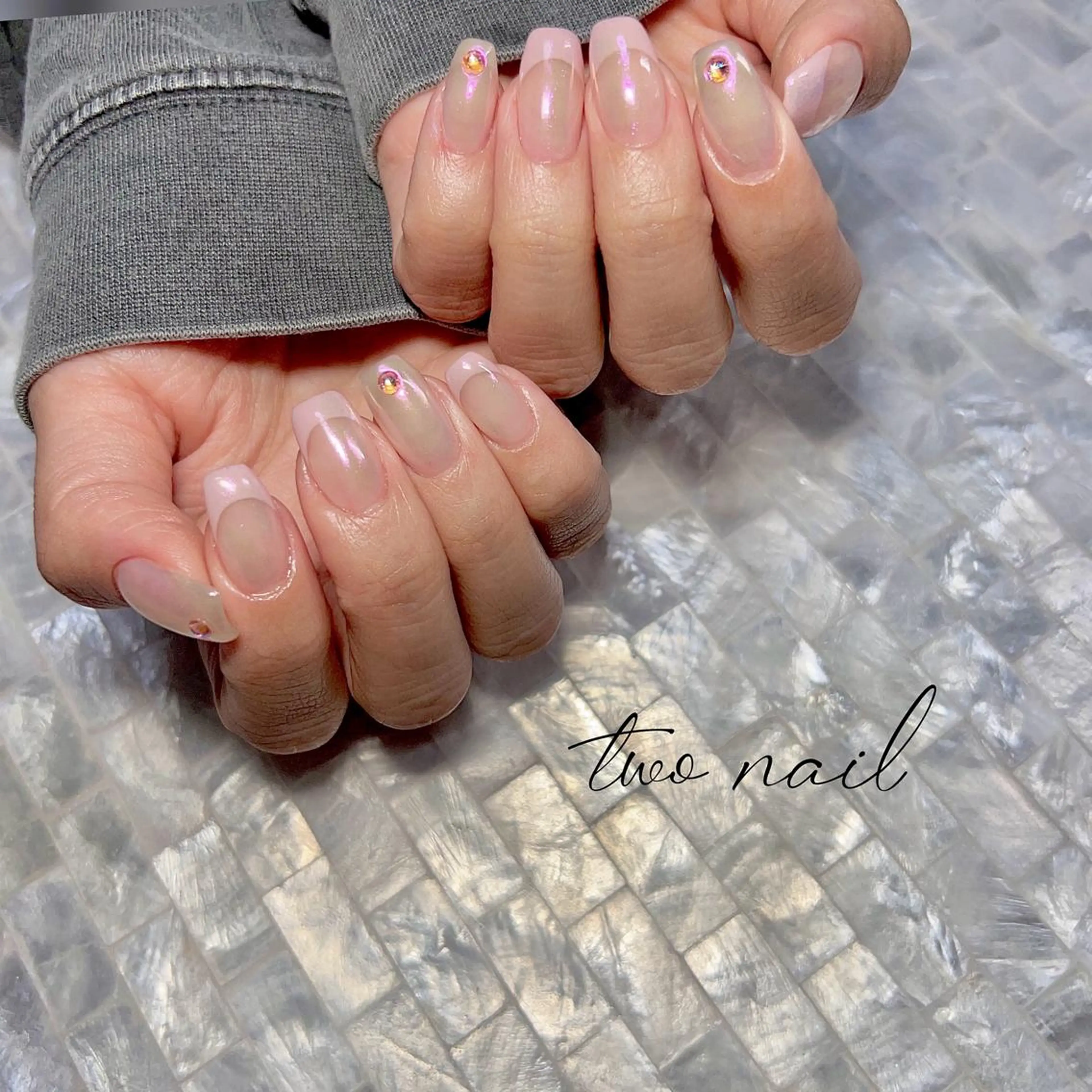 ネイル アートネイル フットネイル ハート ニュアンスネイル オフィスネイル フットネイル two nailのネイルデザイン