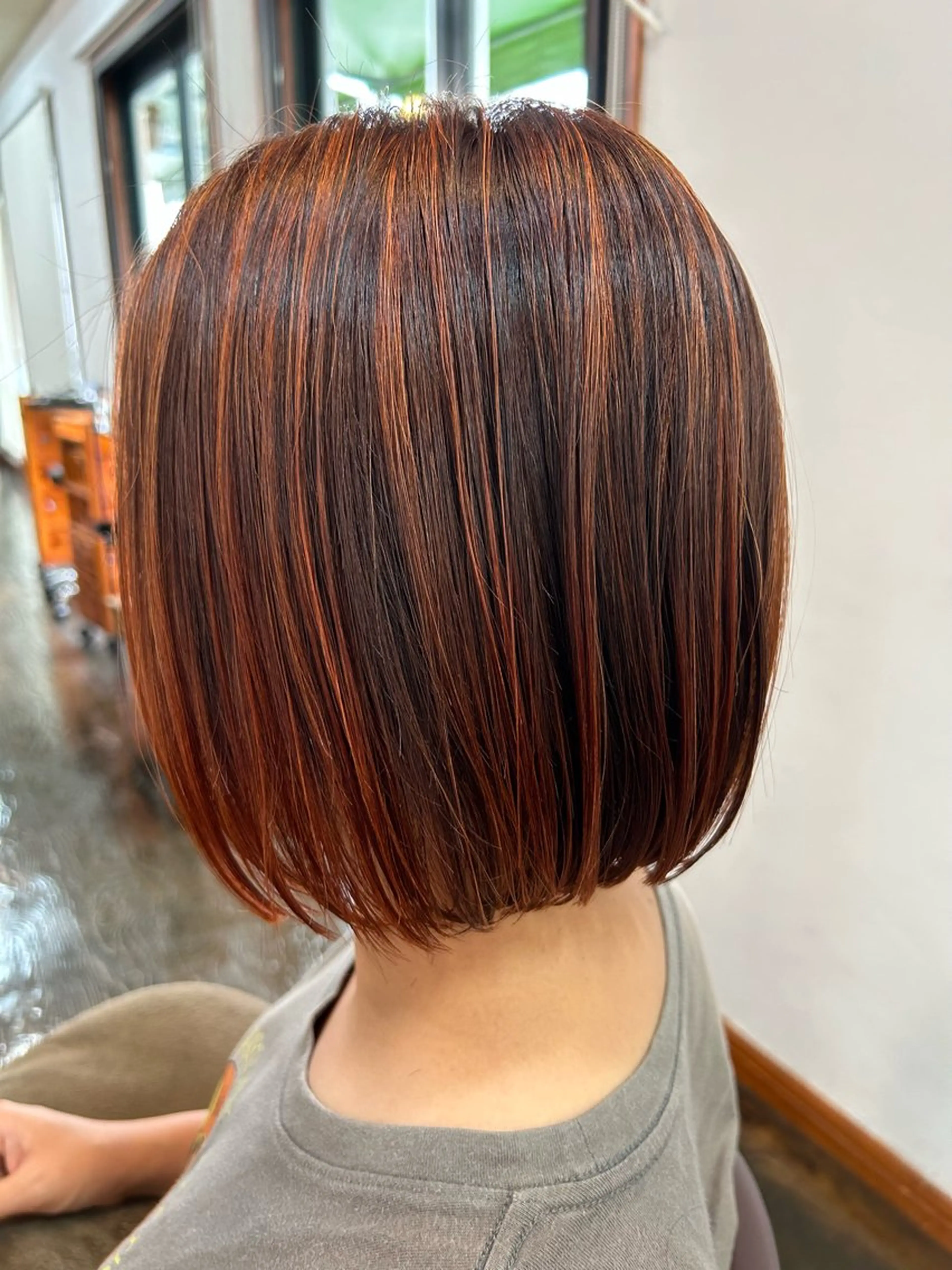 カラー ハイライトカラー オレンジ 坂本 瑞季のヘアスタイル