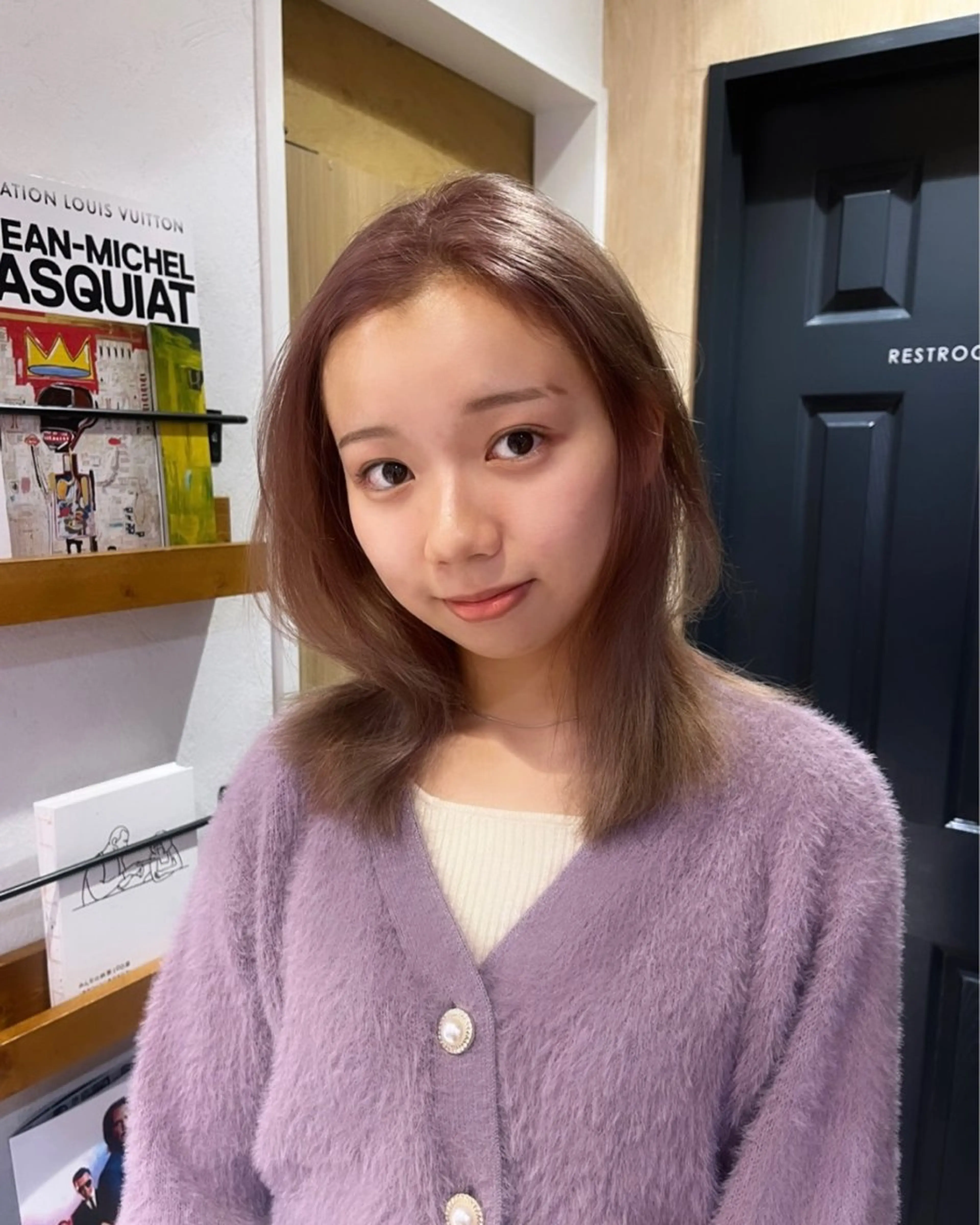 ミディアム カラー ブリーチ ケアブリーチ ハイトーンカラー 産休中です 艶カラー♡オカのヘアスタイル