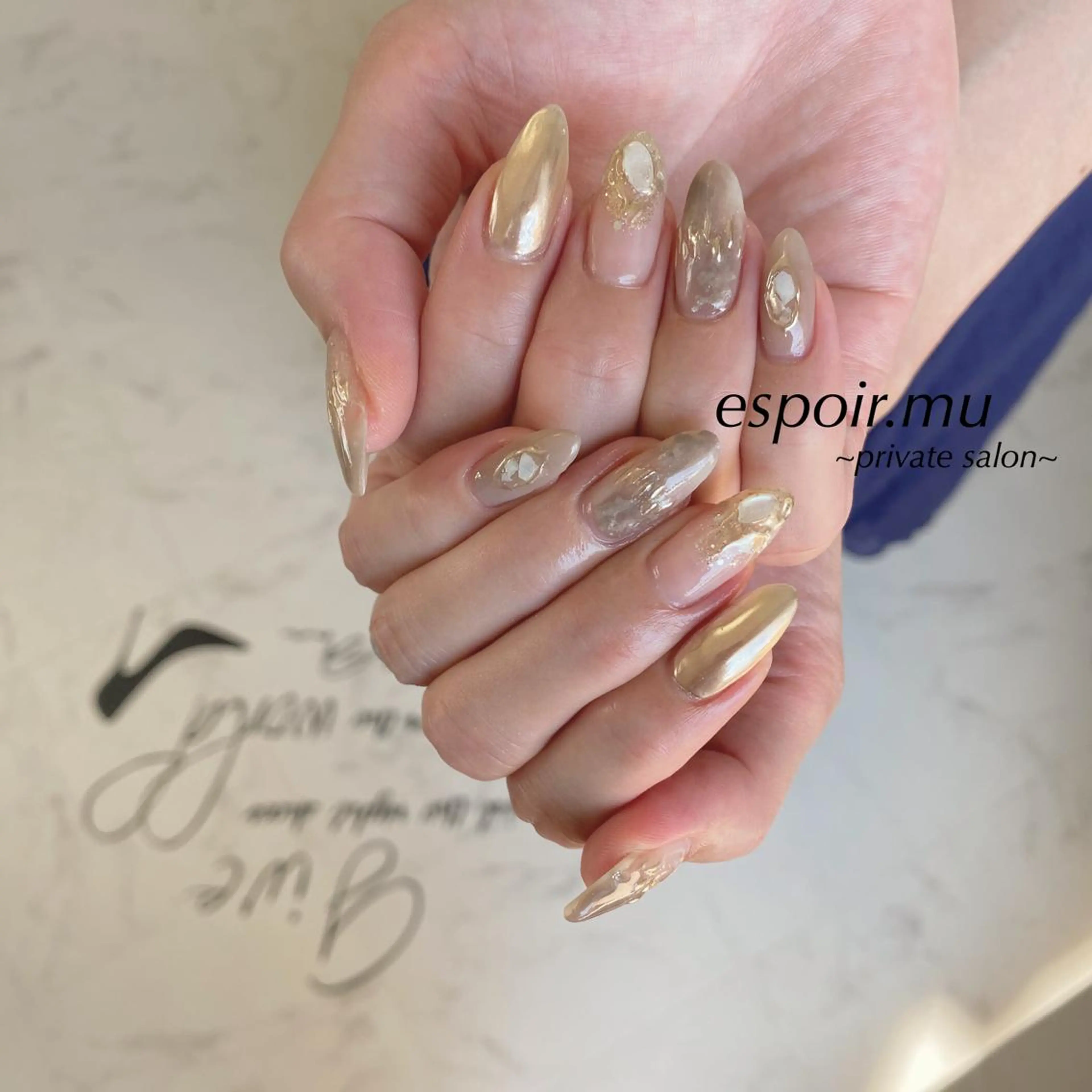 ロング ネイル espoir. muのネイルデザイン