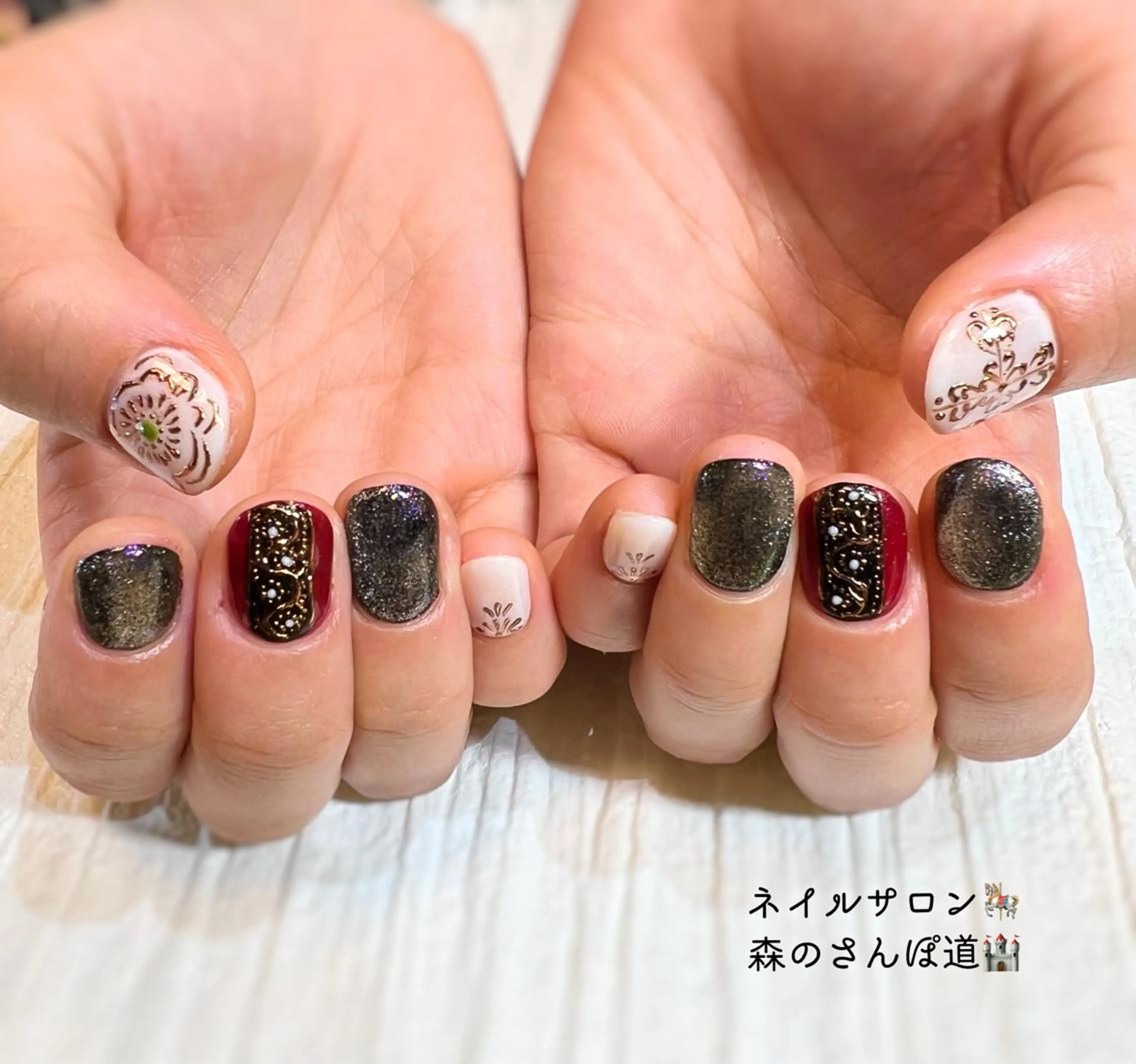 ネイル ハンドネイル 森のさんぽ道所属・ショートネイル 森のさんぽ道のネイルデザイン