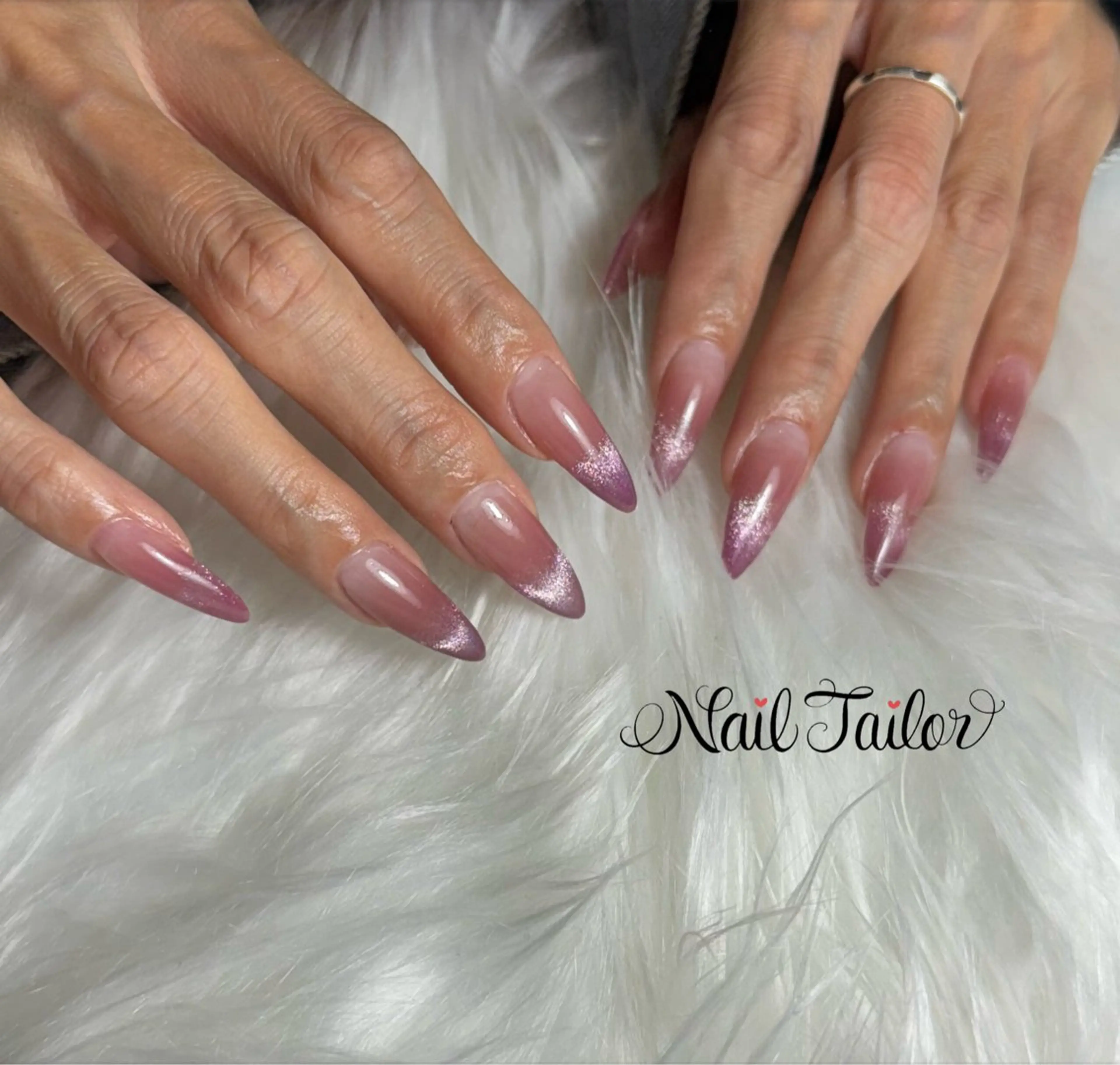 ネイル 長さ出し グラデーション ロングネイル ピンク スカルプネイル ハンドネイル 〜Nail Tailor〜　ネイルテイラー所属・NailTailor ネイルテイラーのネイルデザイン